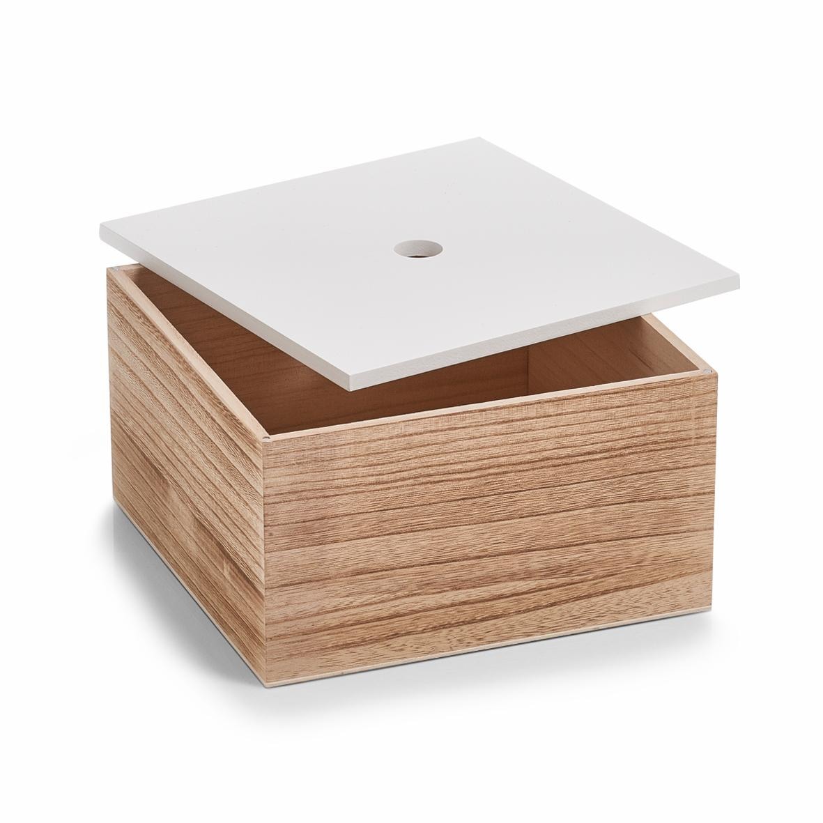 Zeller Present Aufbewahrungsbox, 3er Set, Holz, weiss/natur