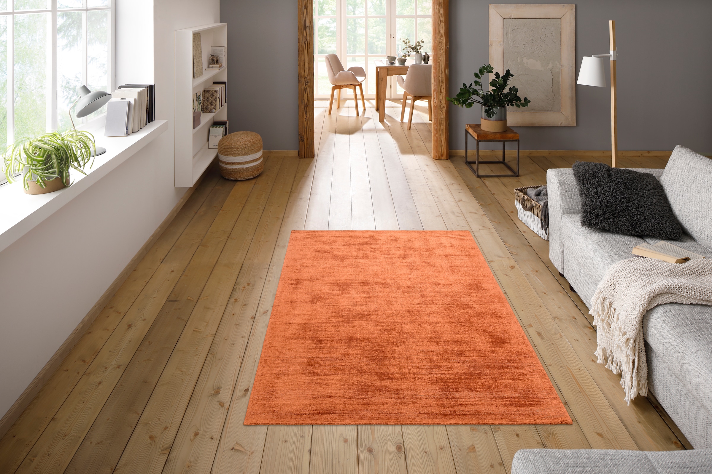 my home Teppich »Shirley«, rechteckig, Handweb Teppich, aus weicher  Viskose, handgewebt, Wohnzimmer online kaufen | Jelmoli-Versand