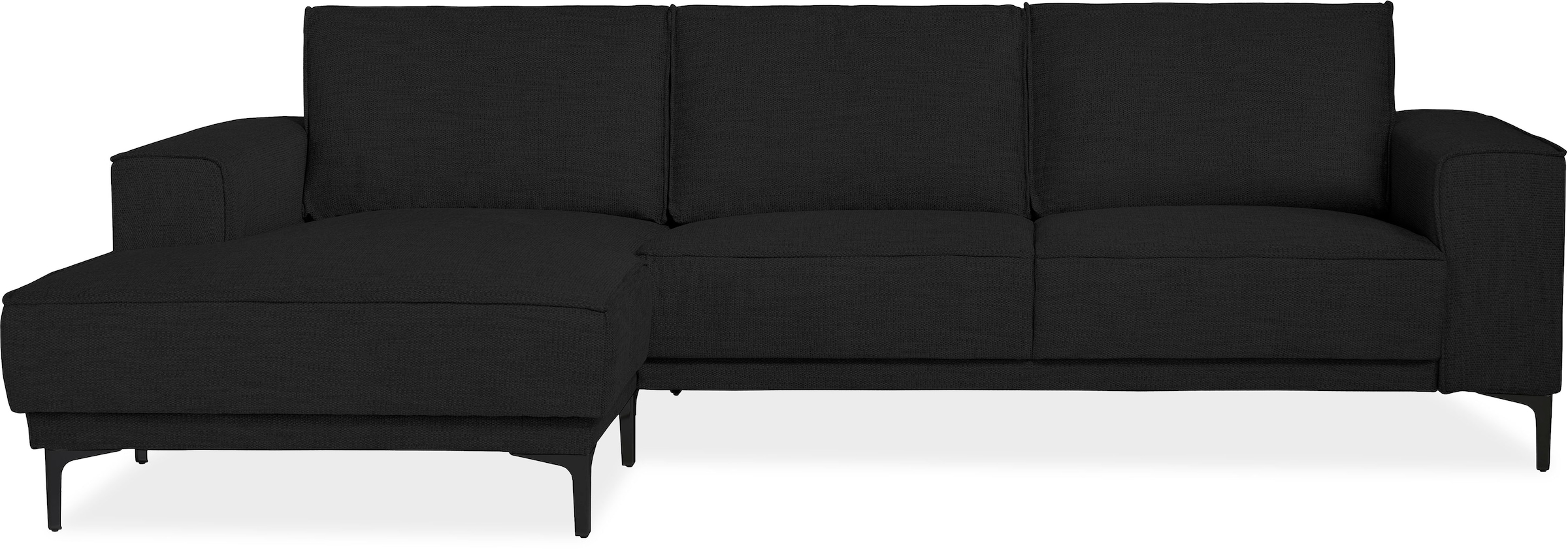 Places of Style Ecksofa »Polsterecke Oland, Struktur, Flachgewebe, Luxus-Microfaser, Boucle«, L-Form, 280 cm, Wellenunterfederung, Skandi-Design, Metallfüsse
