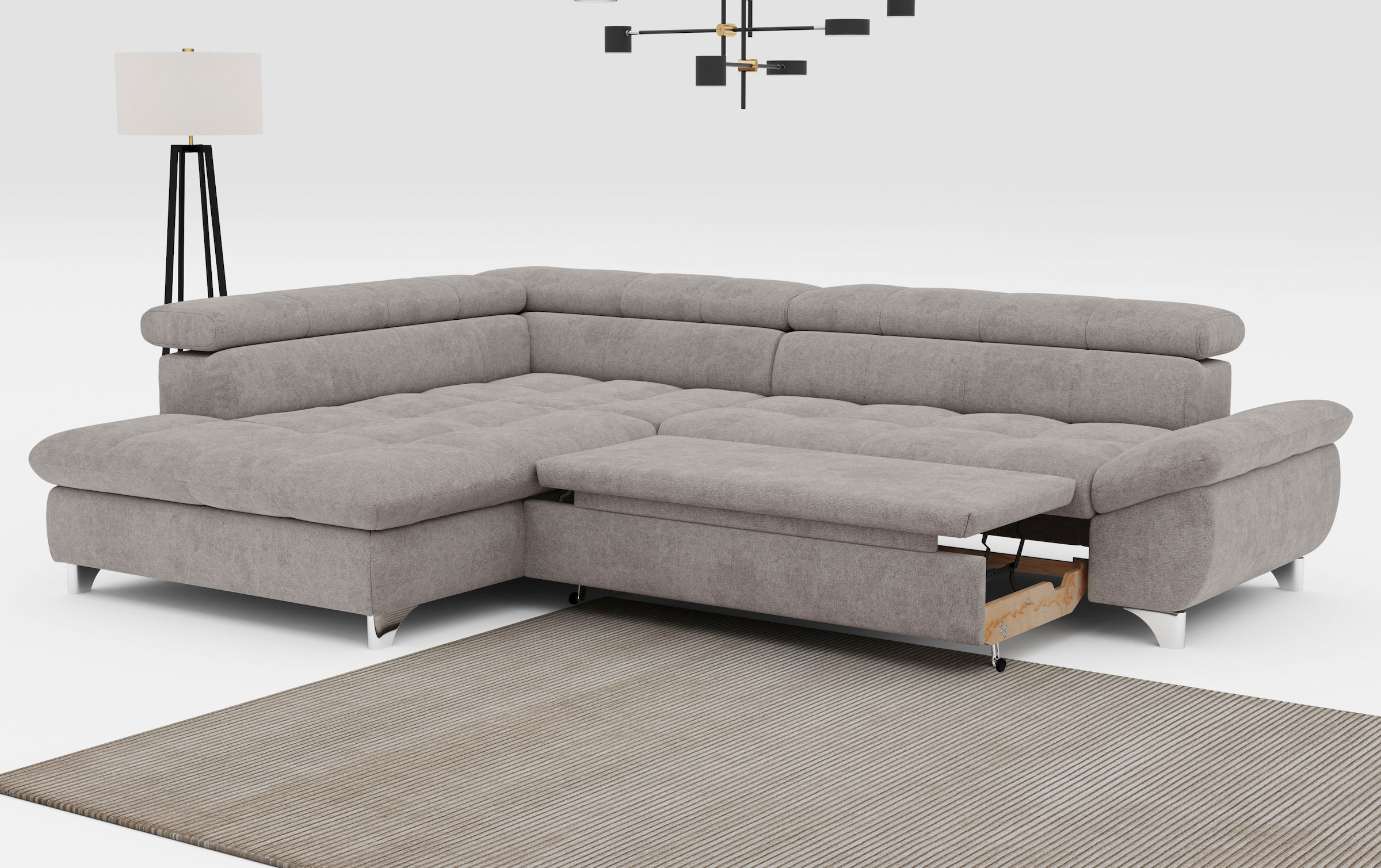 COTTA Ecksofa »Gemini L-Form«, mit Kopfteilverstellung, wahlweise mit Bettfunktion
