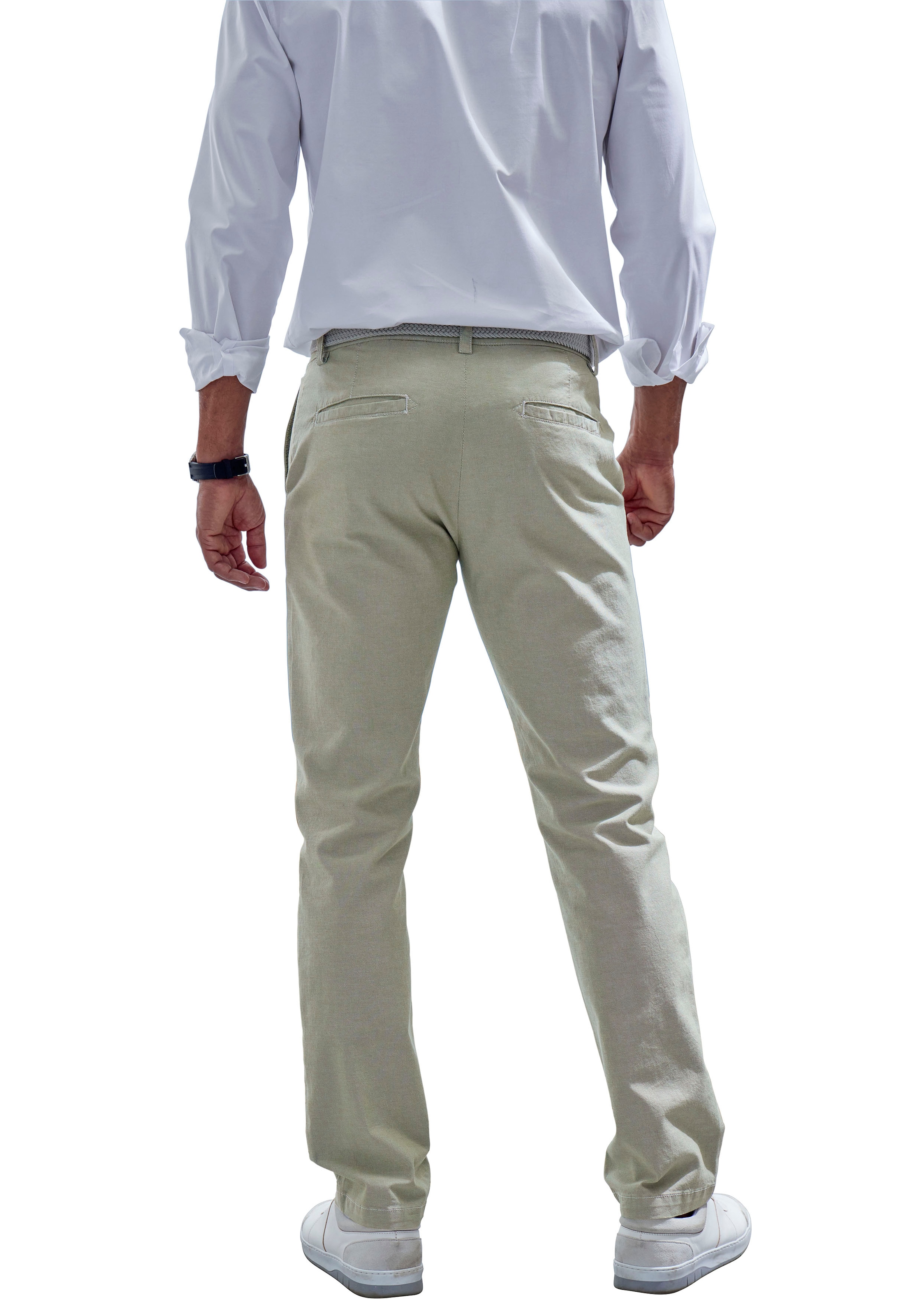 John Devin Chinohose »regular-fit, lange Oxford Hose«, aus elastischer Baumwoll-Qualität