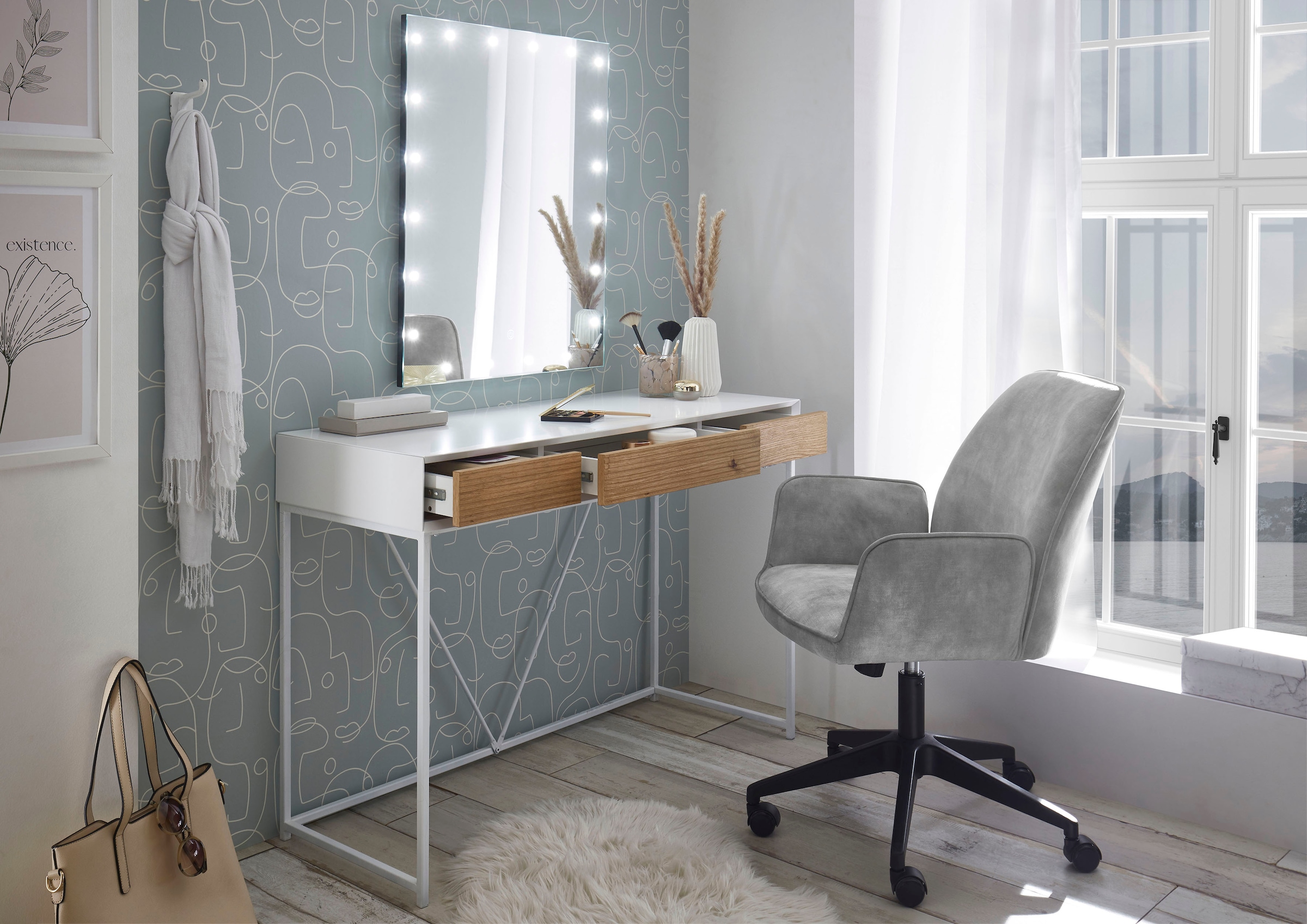 Komfortsitzhöhe Schreibtischstuhl Stoffbezug, MCA verstellbar Jelmoli-Versand Bürostuhl online shoppen furniture mit Velvet, stufenlos »O-Ottawa«, |