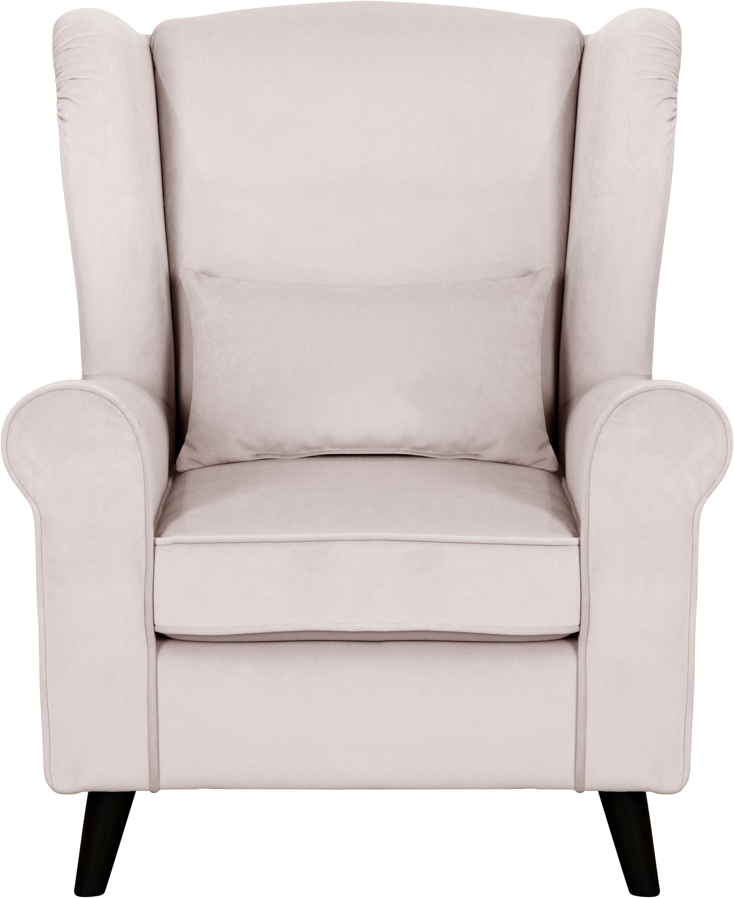 Home affaire Sessel "Ohrensessel CHISTELLE, wahlweise mit Polsterhocker" mit Wellenunterfederung, Maße: B/T/H: 81/87/99 cm