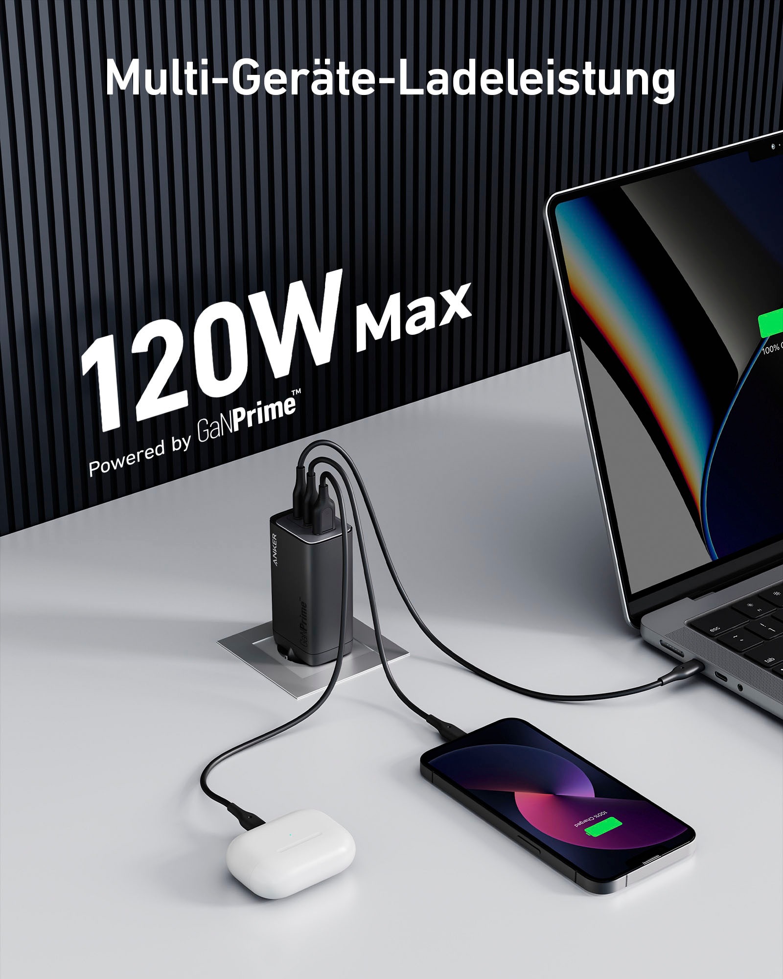 Anker Smartphone-Ladegerät »737 GaN III 3-Port«