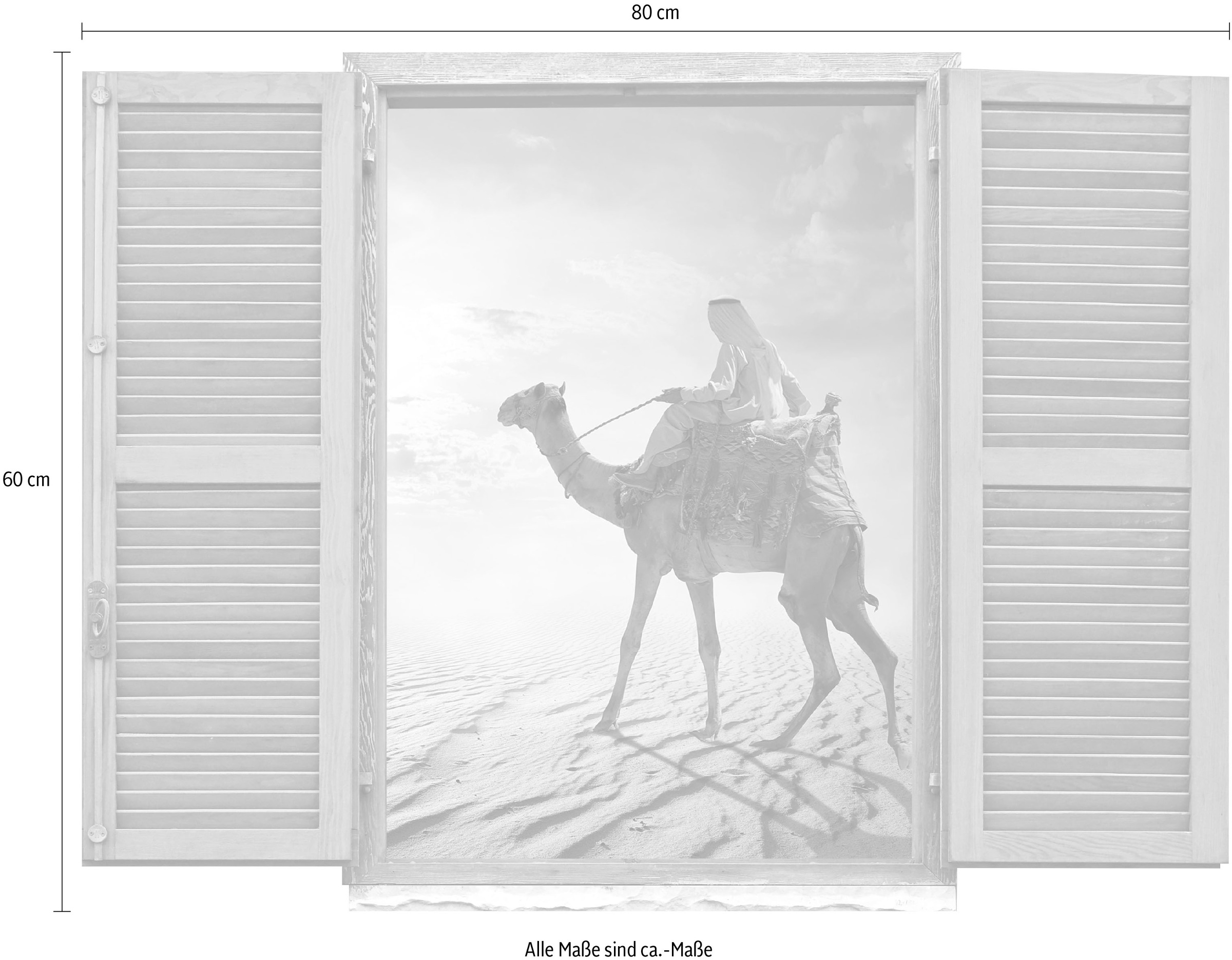 queence Wandtattoo »Wüste«, (1 St.), Wandsticker, Wandbild, selbstklebend, 3D, Fenster