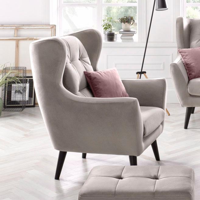 andas Ohrensessel »Hemmink, Sessel, Loungesessel«, mit Knopfheftung