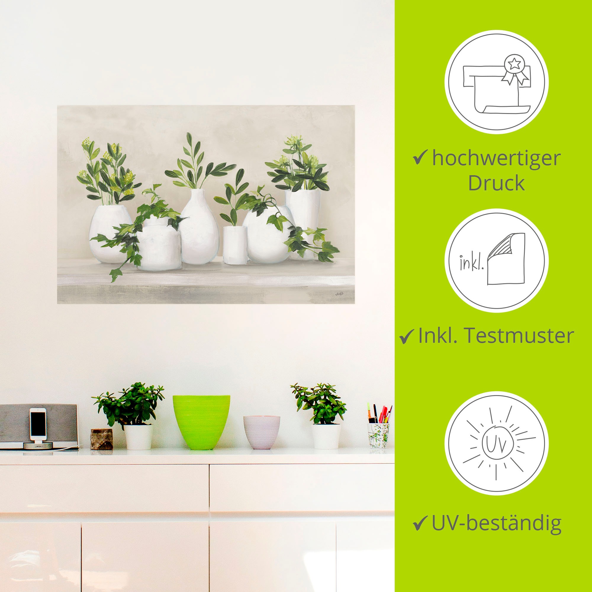 Artland Wandbild "Plant Life IV" Vasen & Töpfe 1 Stk. tlg. als Alubild, Leinwandbild, Poster, Wandaufkleber in verschied. Größen
