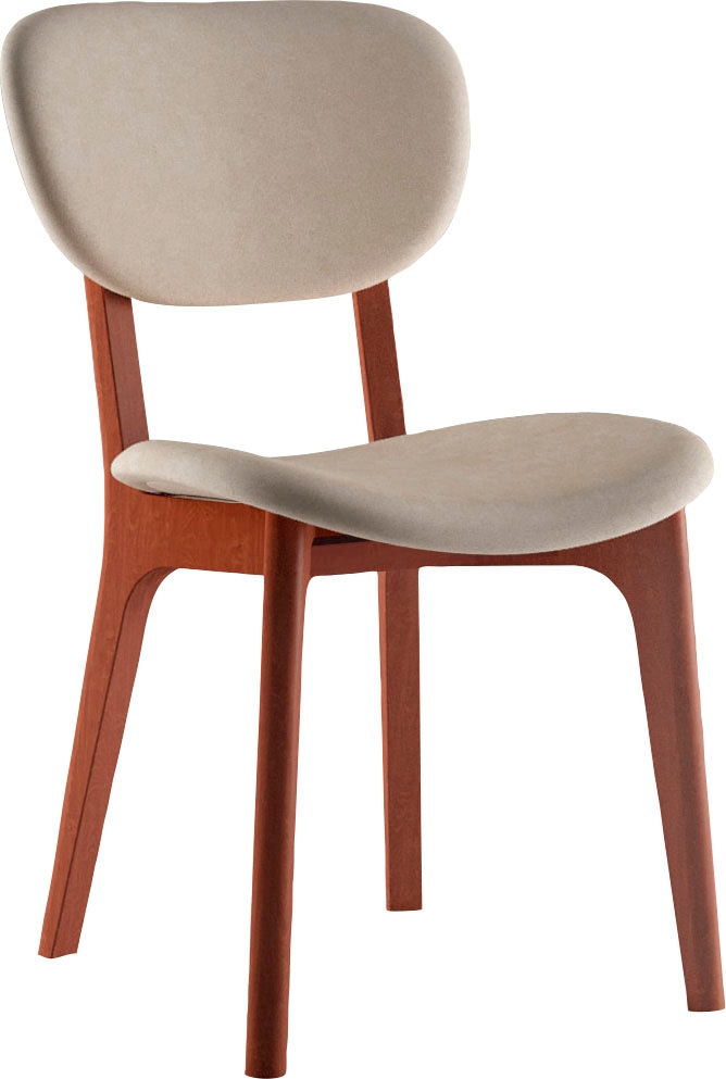 INOSIGN Stuhl »COZY Made in Italy«, (Set), 2 St., Microfaser, Gestell in Buche, Kirsch- oder Nussbaum, Massivholz, Design Stuhl