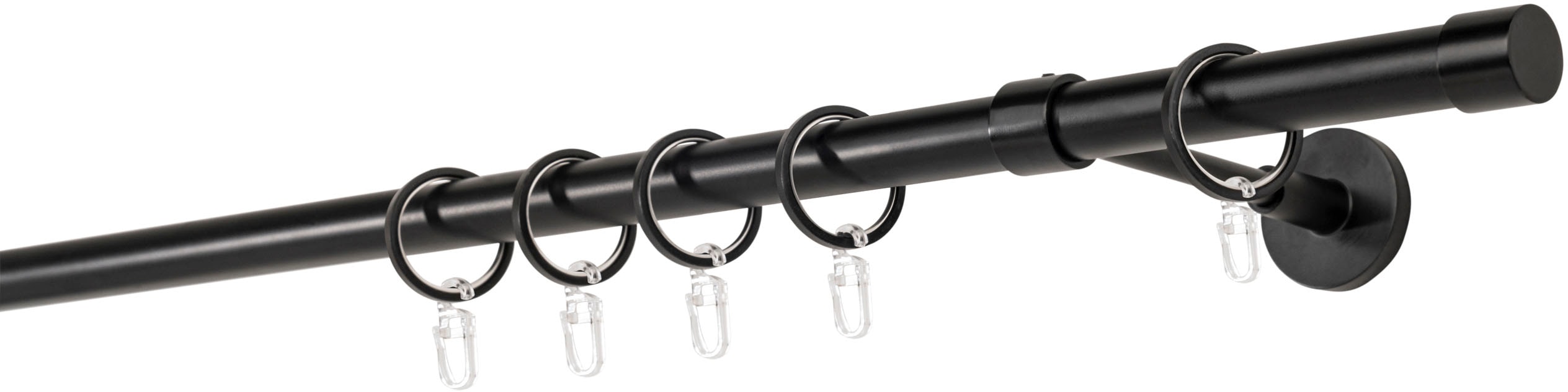 mydeco Gardinenstange »20mm Cap Wandträger 14 cm« 1 läufig-läufig Fixmass