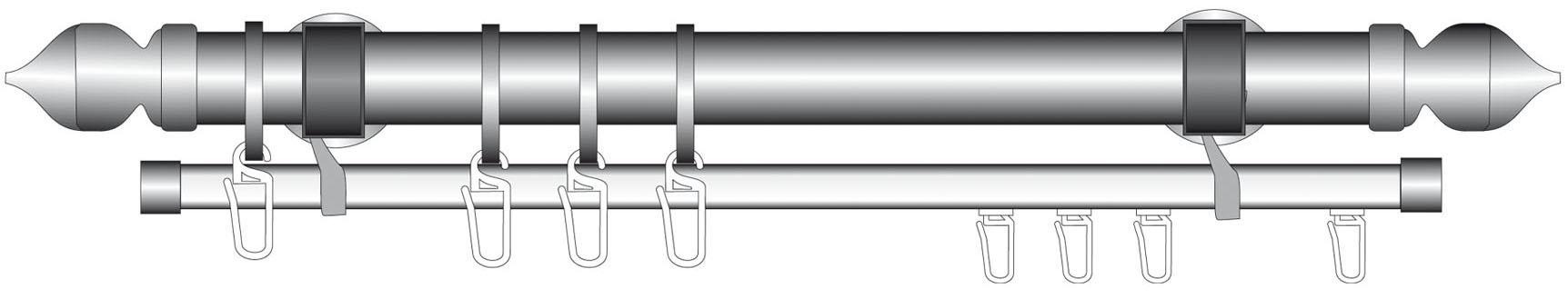 Liedeco U-Schiene »U-STORELAU01GS«, 1 läufig-läufig, Fixmass