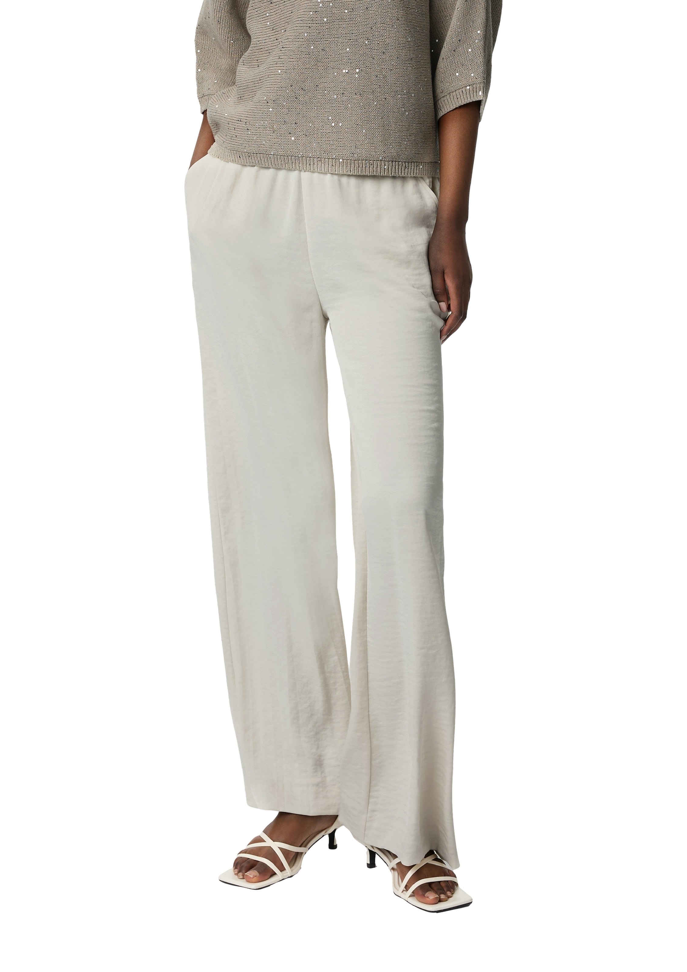 Comma Stoffhose Sommerhose Wide Leg und eleatischem Bund