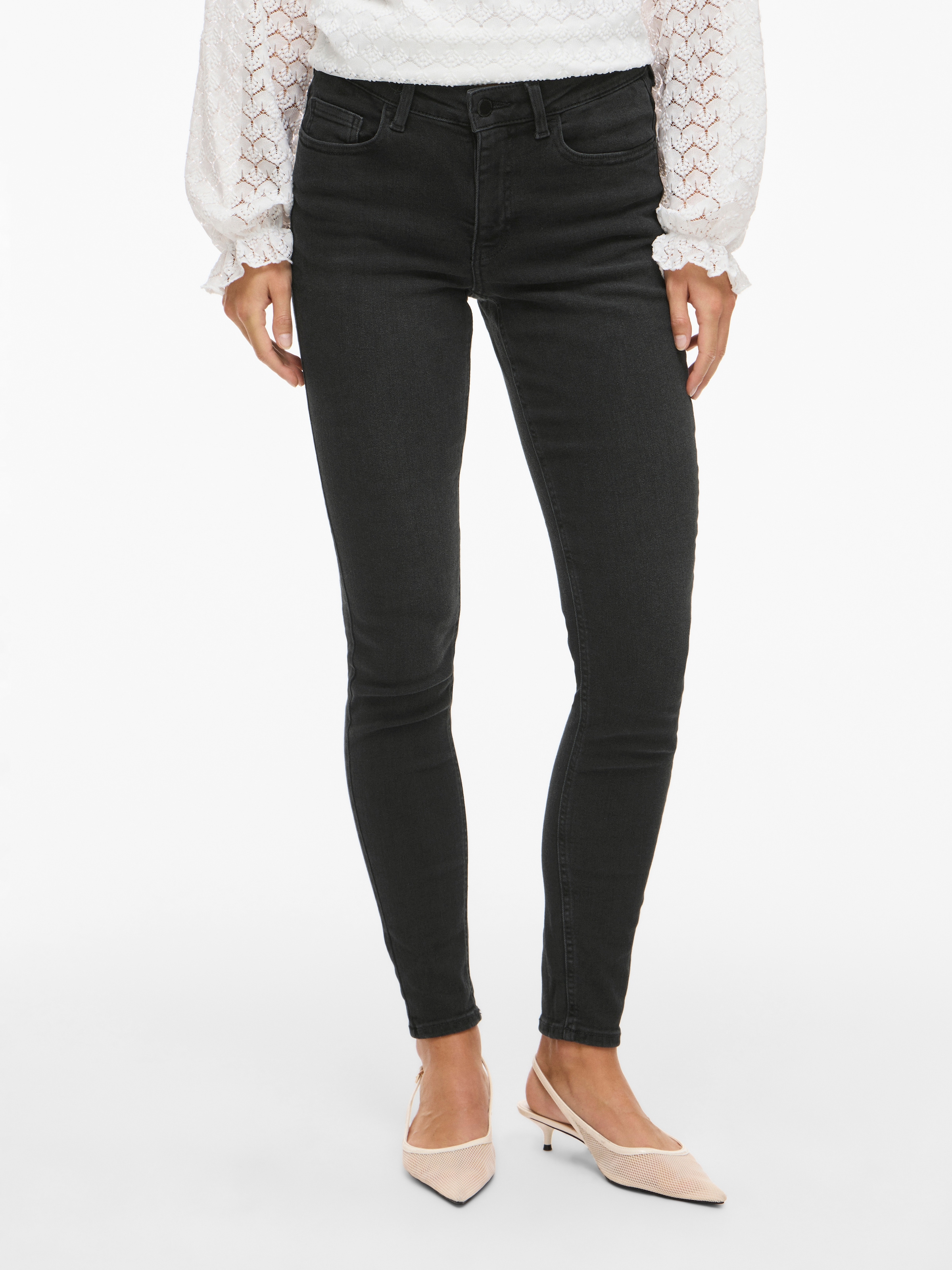 Vila Skinny-fit-Jeans »VISARAH RW SKINNY JEANS BLK BUB00-NOOS«