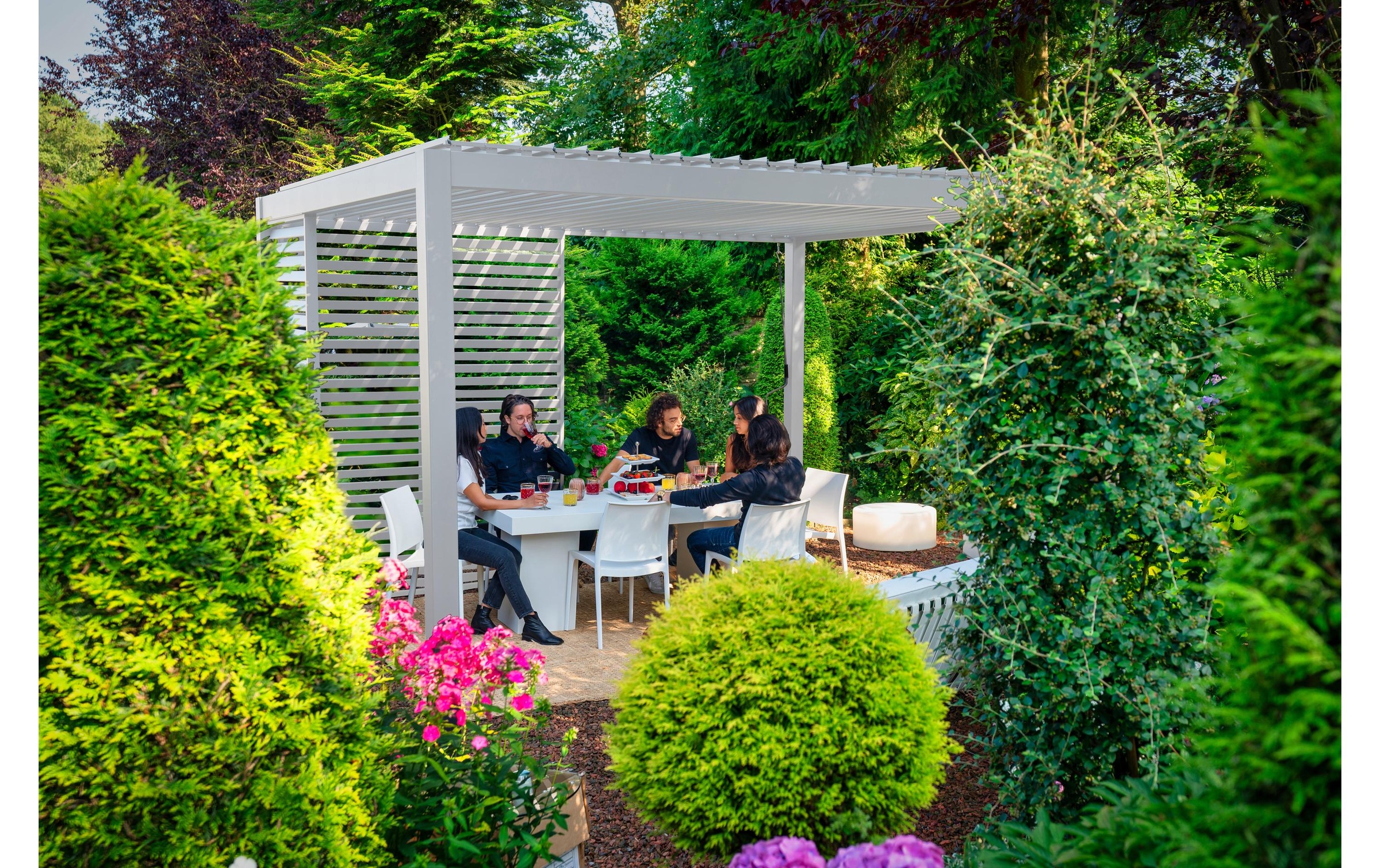 Pavillon »Alu-Pergola, weiss, 400 x 300 x 250 cm«