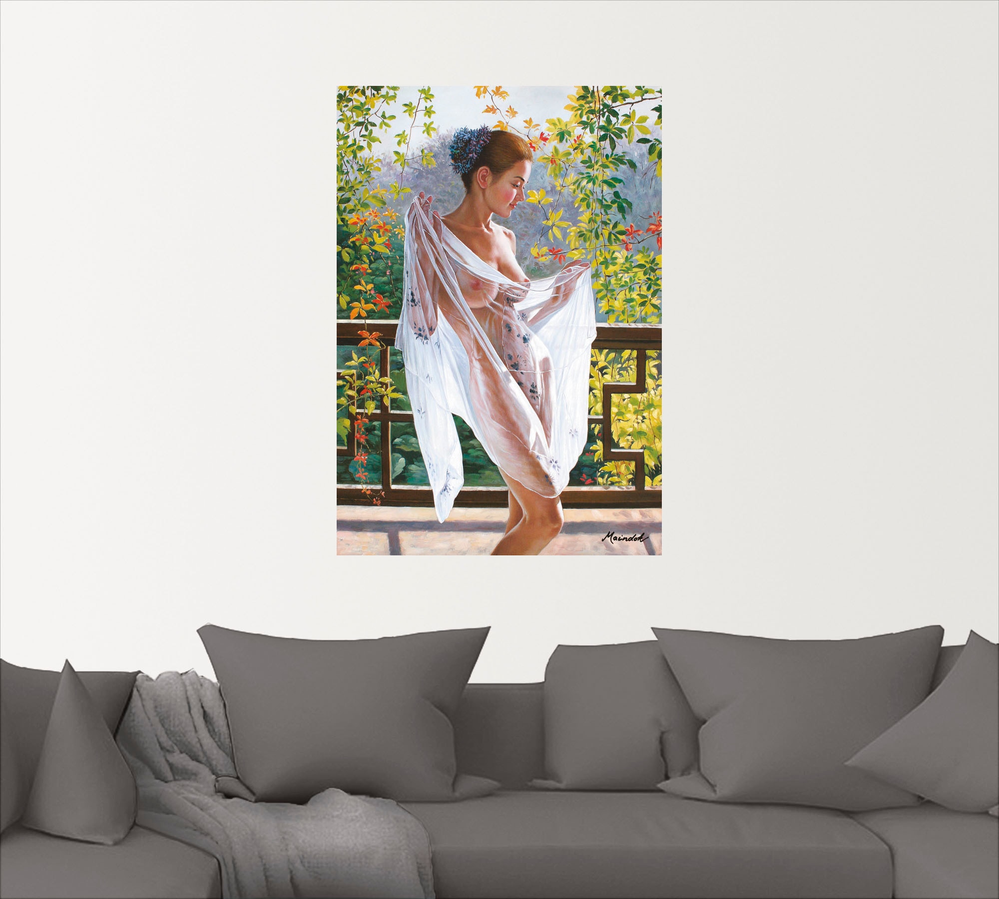 Artland Wandbild »Schöner Morgen auf dem Balkon I«, Erotische Bilder, (1 St.), als Alubild, Leinwandbild, Wandaufkleber oder Poster in versch. Grössen