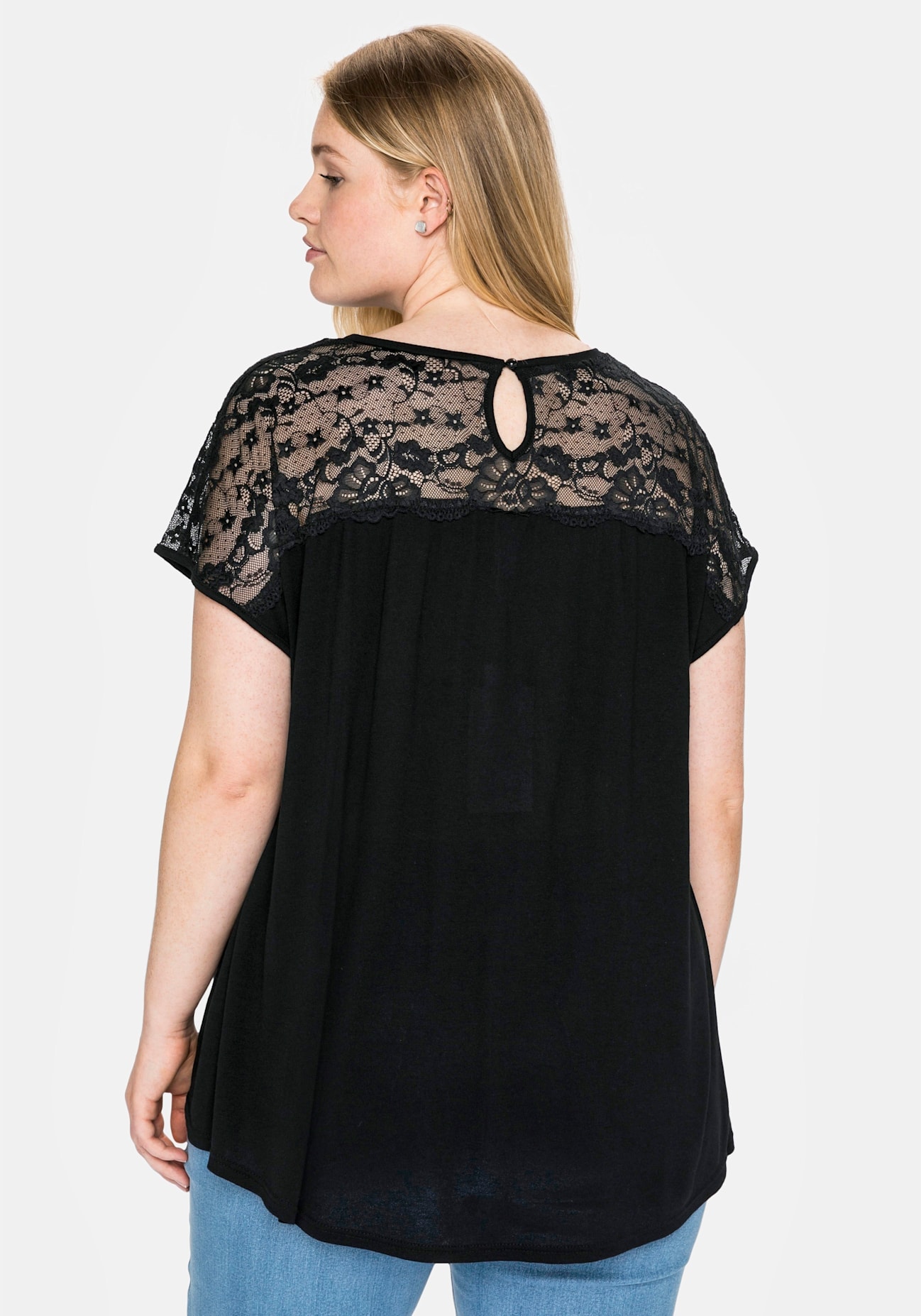 Sheego Spitzenshirt »Spitzenshirt«, (1 tlg.)