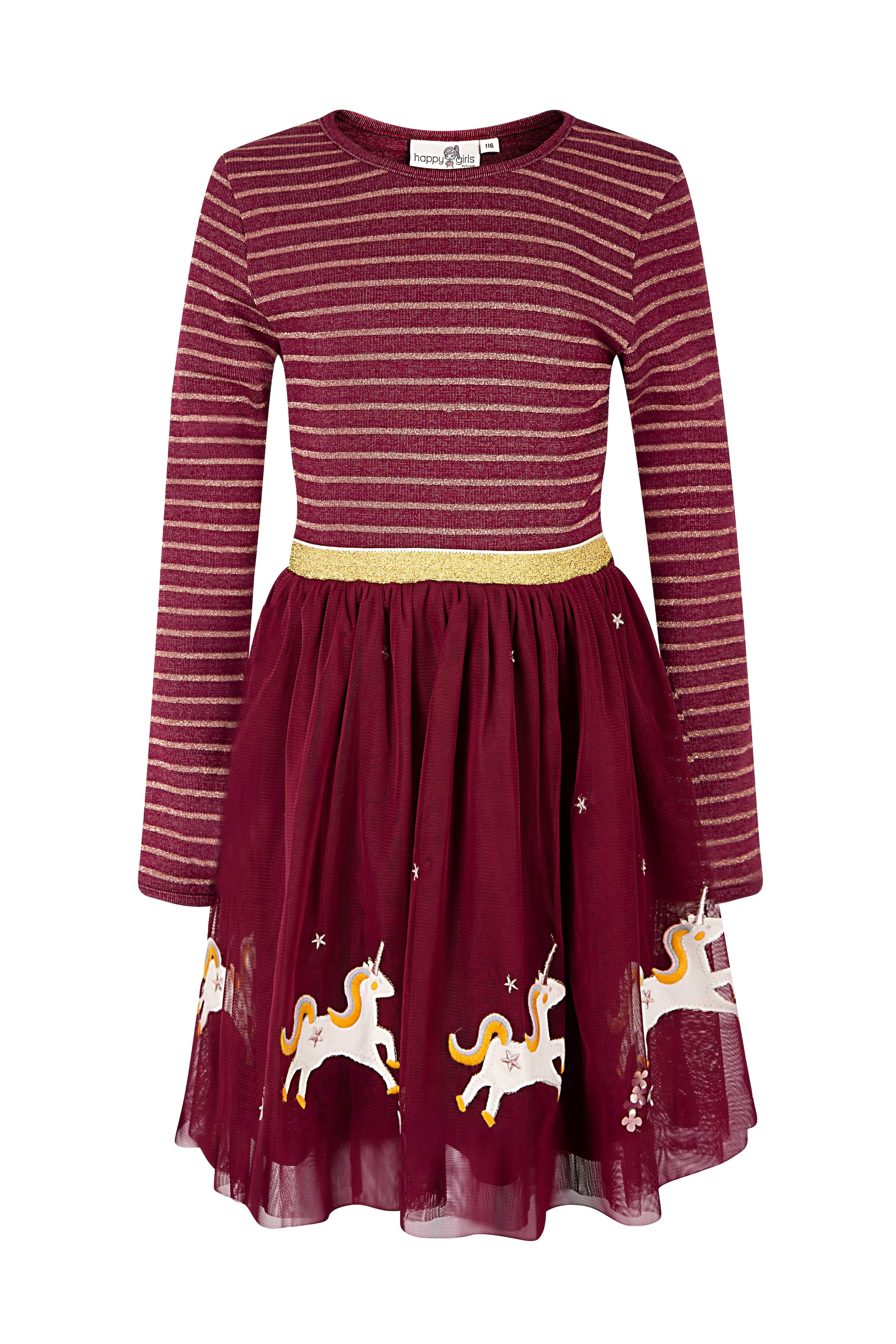 happy girls Midikleid, mit hochwertigen Einhorn-Applikationen am Saum