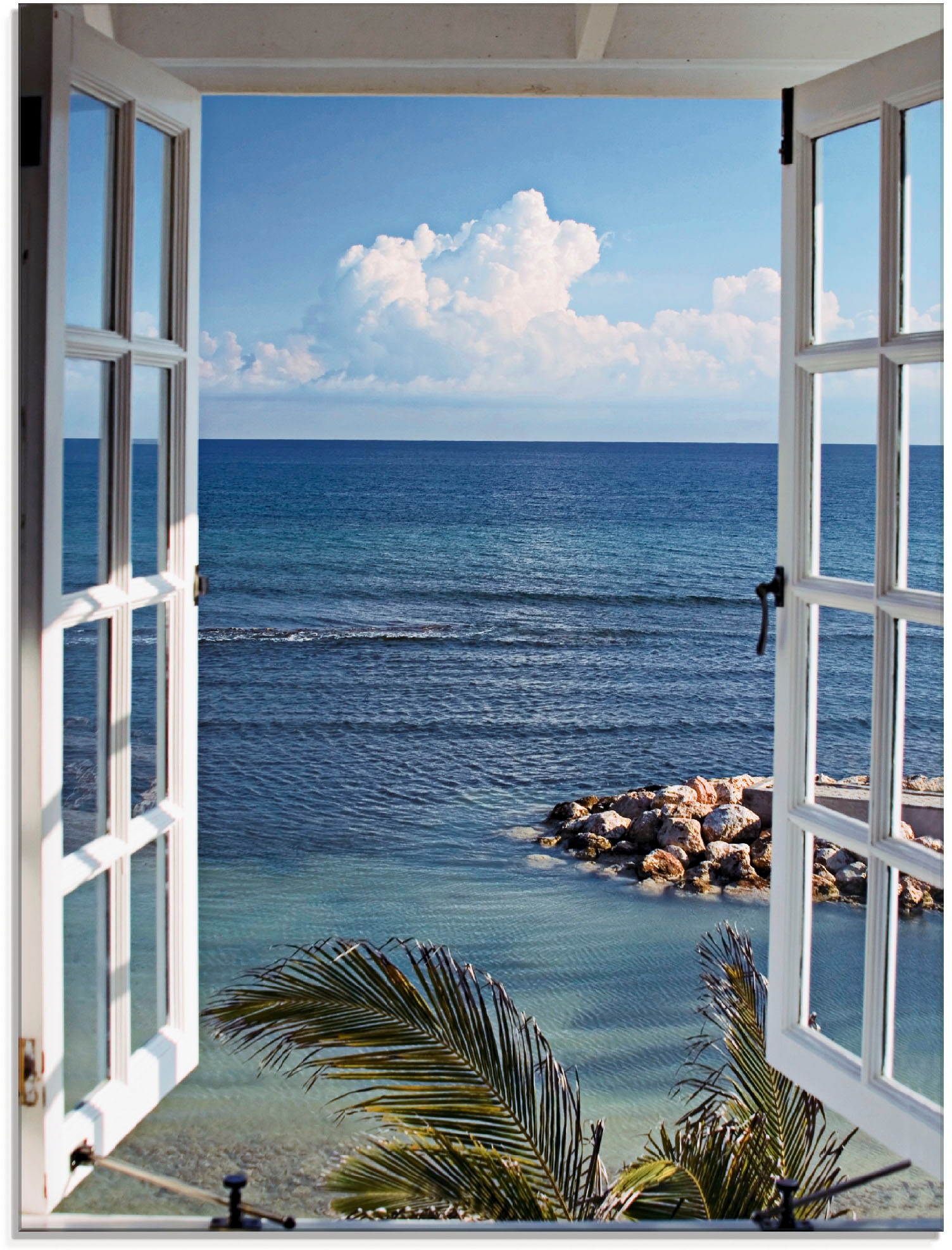 Artland Glasbild »Fenster zum Paradies«, Fensterblick, (1 St.), in verschiedenen Grössen