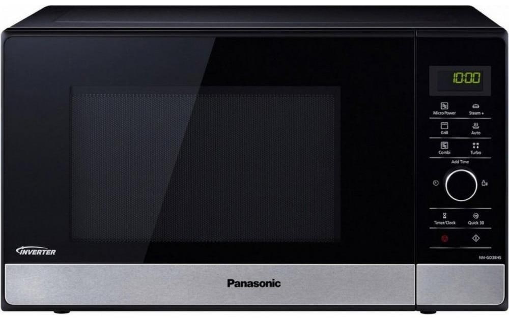 Panasonic Mikrowelle »NNGD38 HSWPG, Schwarz, Silberfarben«, 1000 W