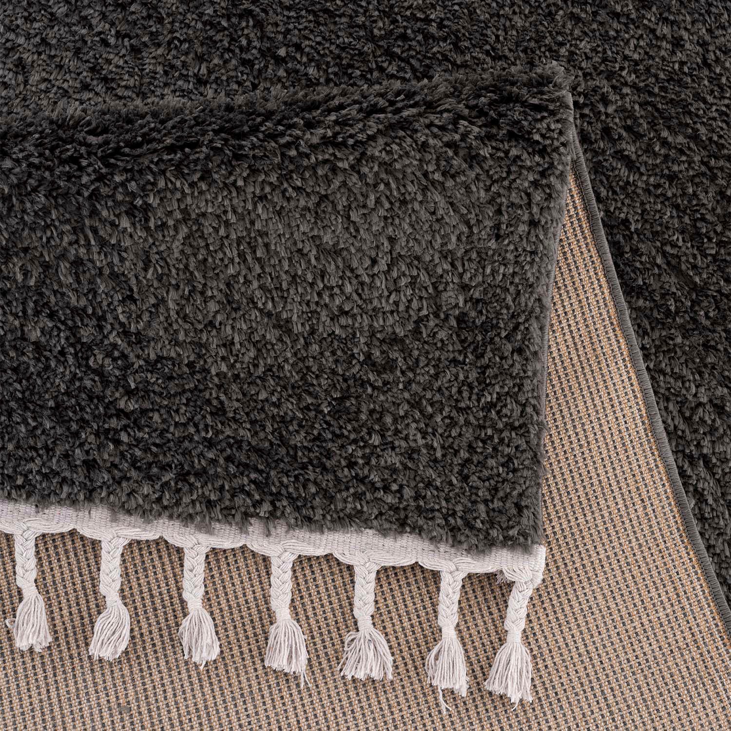 Carpet City Hochflor-Teppich »Pulpy 100«, rechteckig, 30 mm Höhe, Läufer, weich, mit Fransen, uni, viele Grössen, Wohnzimmer, Schafzimmer