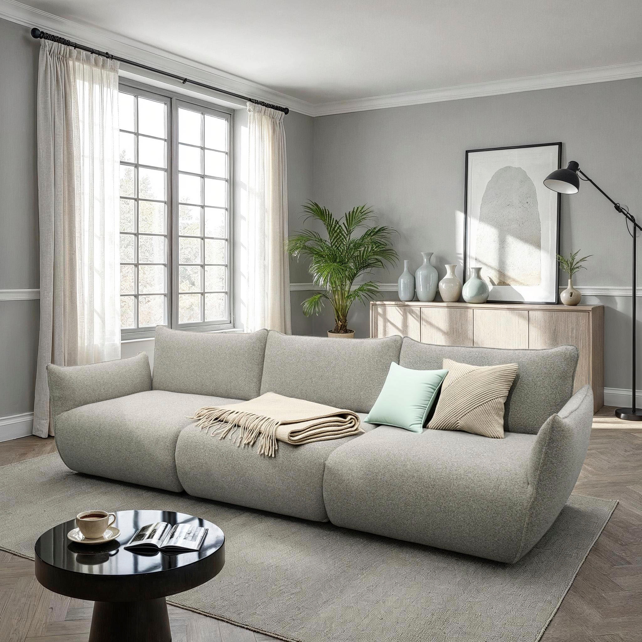 DOMO collection Big-Sofa »Bristol in 2 Breiten, Taschenfederkern für hohen Sitzkomfort«, Breite 276cm. Pflegeleichter Strukturstoff