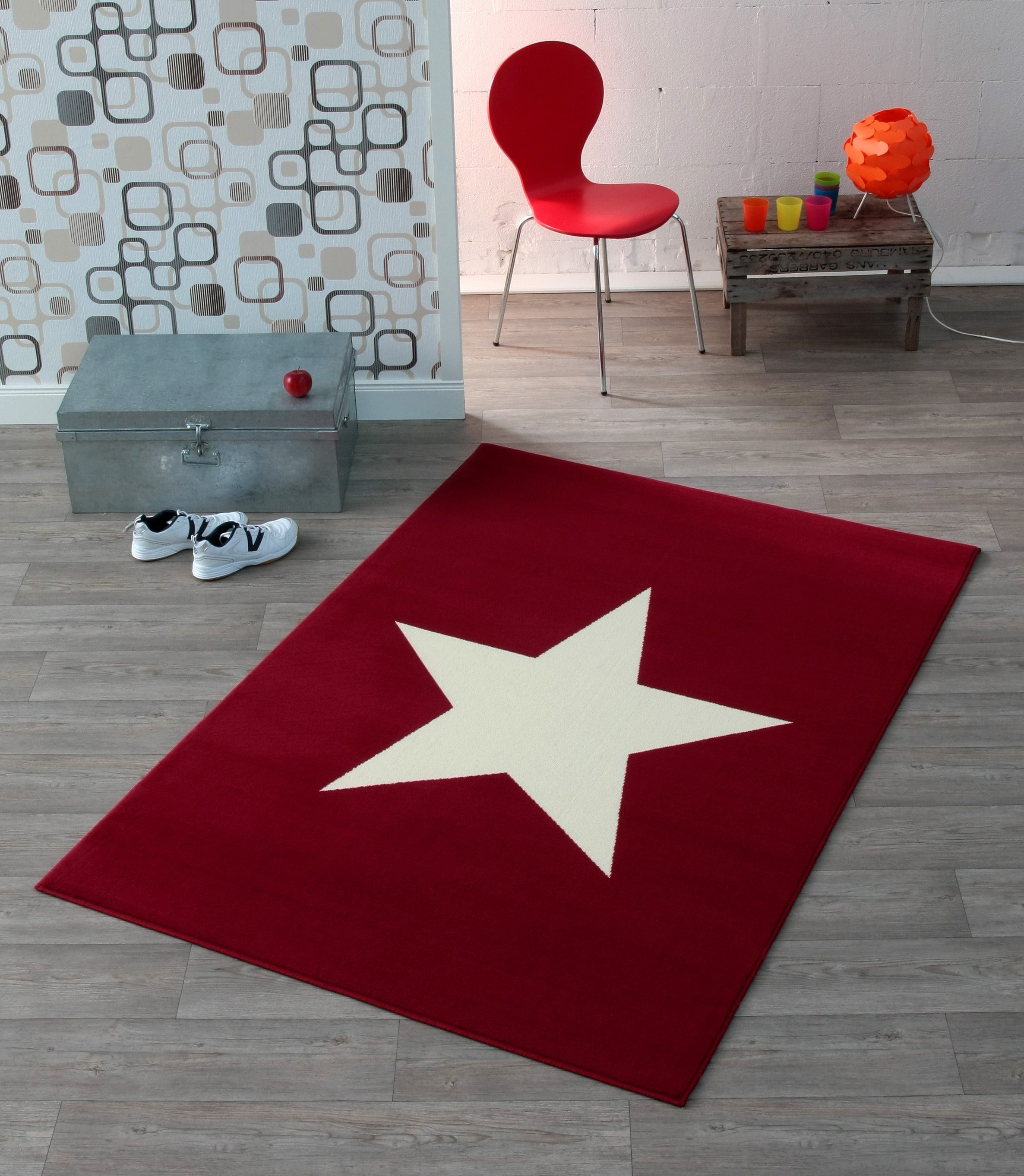 HANSE Home Teppich »Stern«, rechteckig, 9 mm Höhe, Kurzflor, Star Motiv, kräftige Farben, robust, pflegeleicht