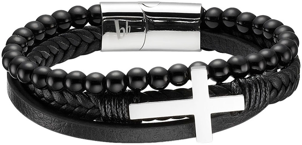 Bruno Banani Lederarmband "Schmuck" mit Achat