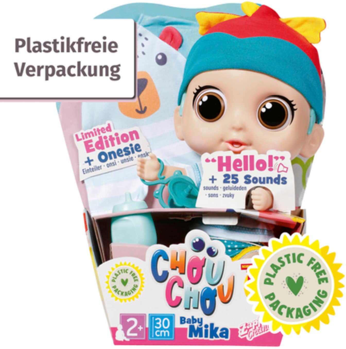 Zapf Creation® Babypuppe »Chou Chou Baby, Blau«, mit Soundeffekten und limitiertem Schlafanzug