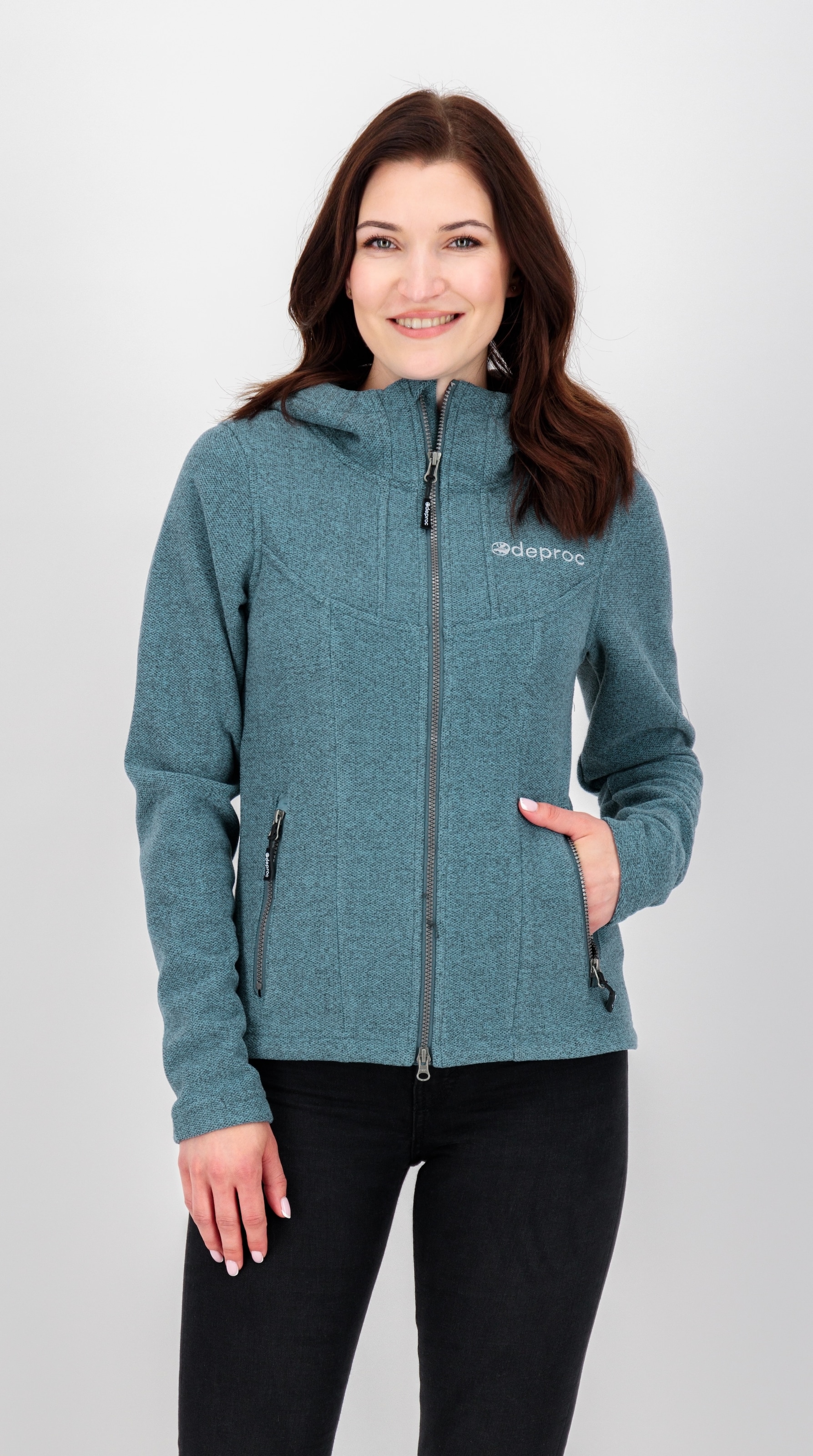 DEPROC Active Strickfleecejacke »GLORY MAY« mit 2-Wege-Reissverschluss