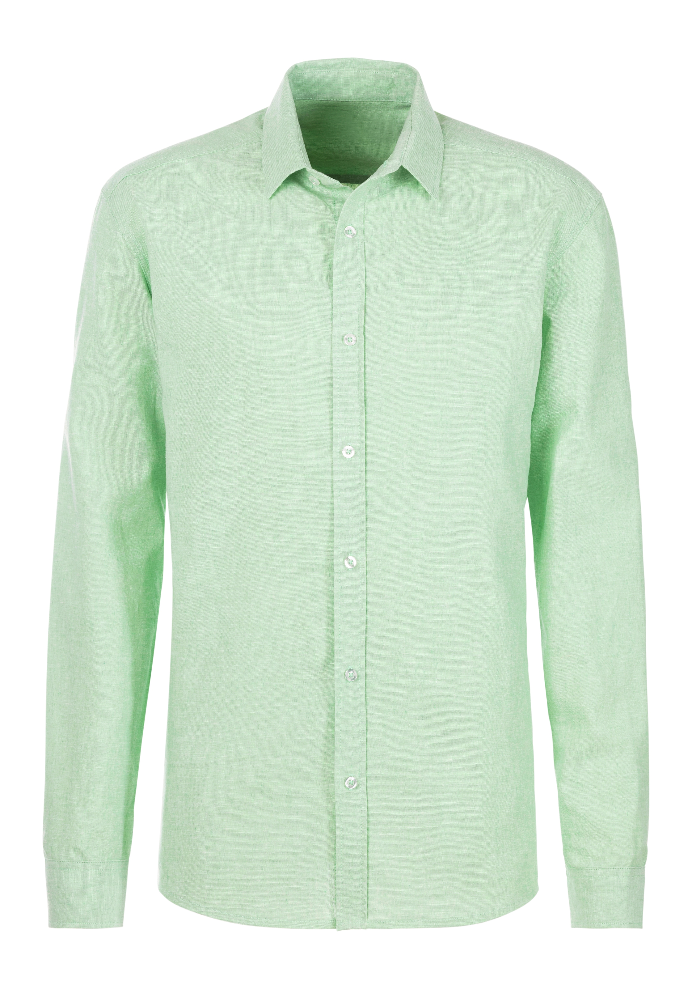 John Devin Langarmhemd »Regular Fit,«, Leinenhemd mit Kentkragen aus Baumwoll-Leinen Mischung