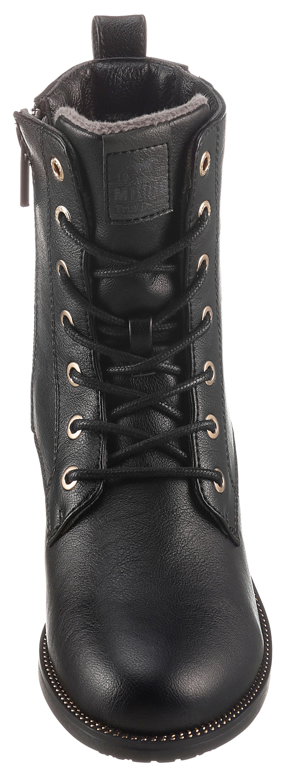 Mustang Shoes Schnürstiefelette, Schnürboots, Blockabsatz, mit praktischem Innenreissverschluss