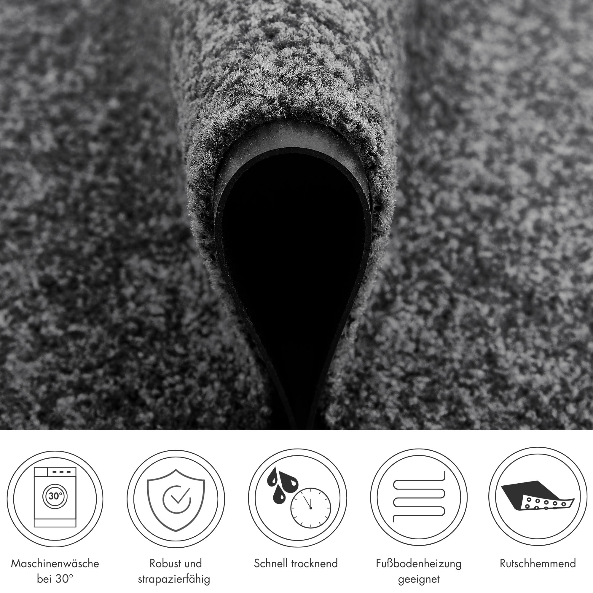 my home Fussmatte »Fresh Step, Made in Belgium«, rechteckig, 7 mm Höhe, für den Eingangsbereich, Uni-Farben, rutschhemmend, robust, waschbar