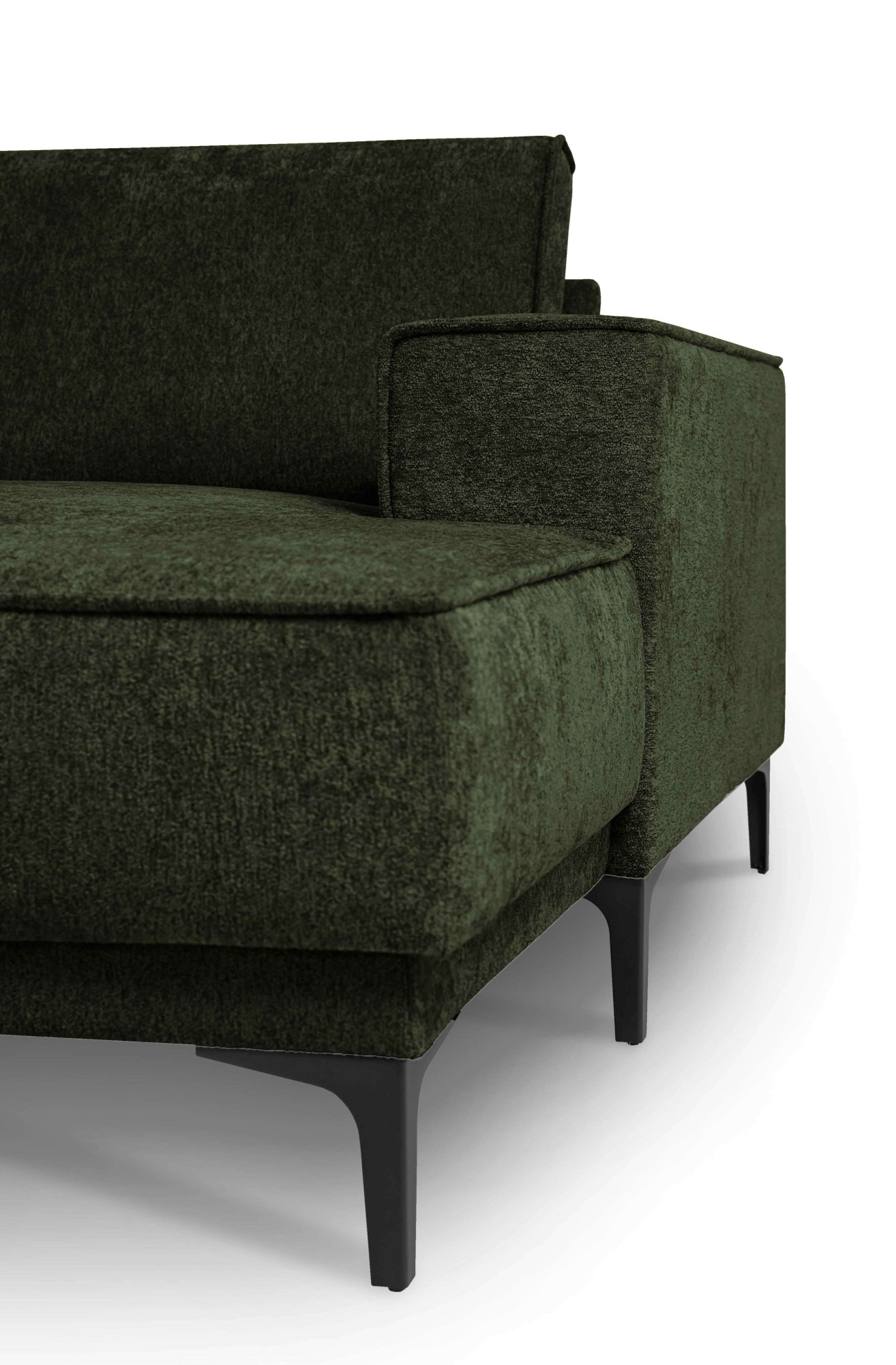 Places of Style Wohnlandschaft »XXL Sofa Oland, Struktur, Flachgewebe, Luxus-Microfaser, Boucle«, U-Form, 345 cm, Wellenunterfederung, Skandi-Design, Metallfüsse