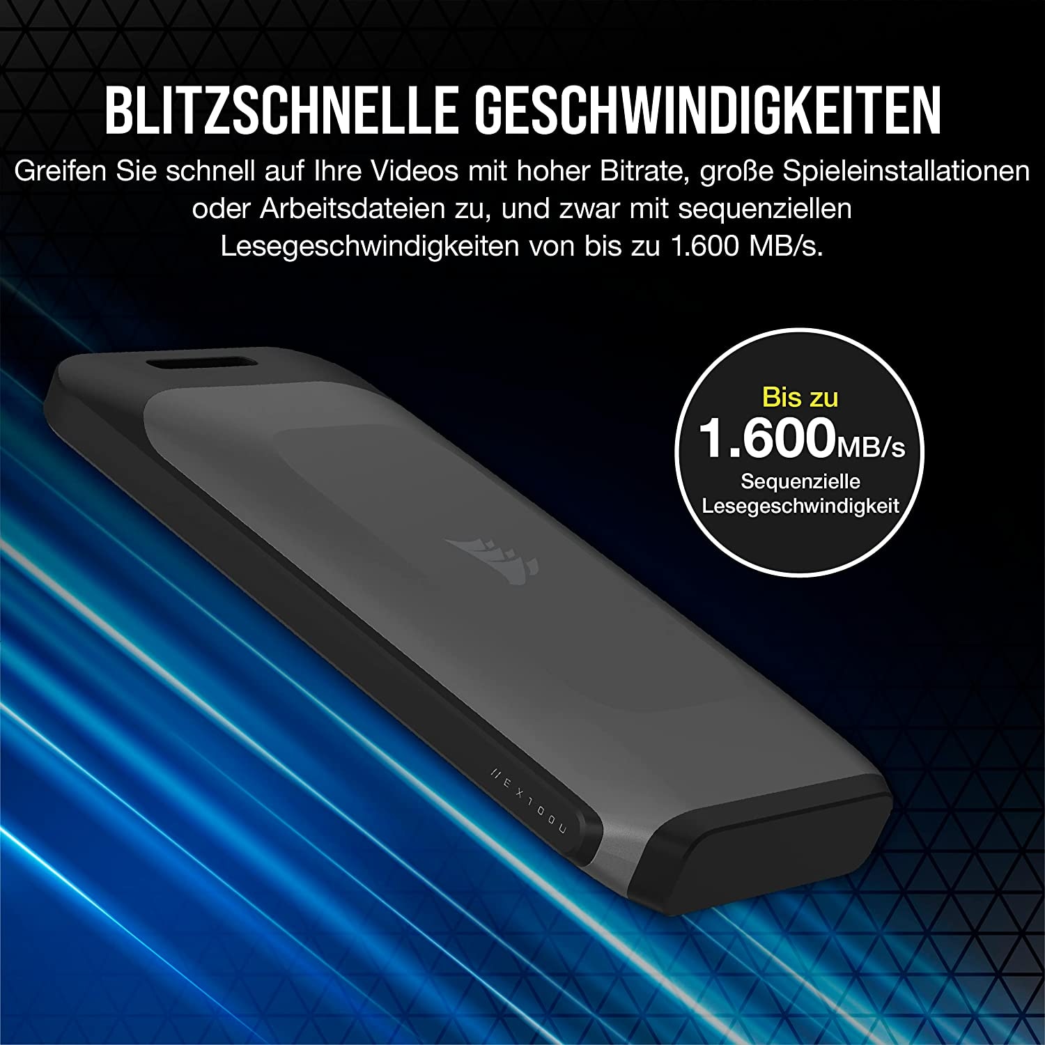Corsair externe SSD »EX100U Portable USB Storage«, Anschluss USB-C
