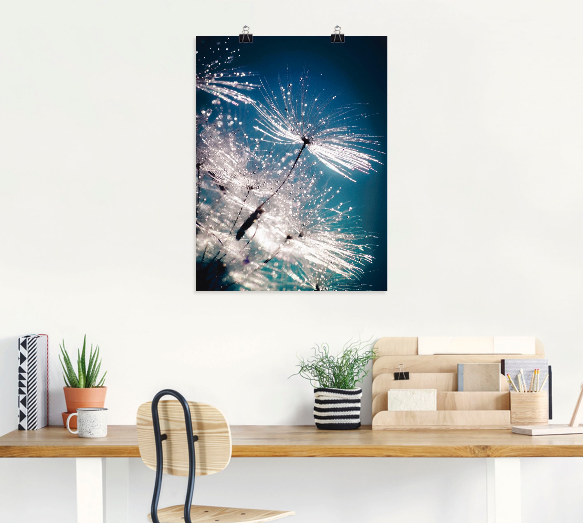 Artland Wandbild »Pusteblume Kristallschirmchen«, Blumen, (1 St.), auf Keilrahmen gespannt