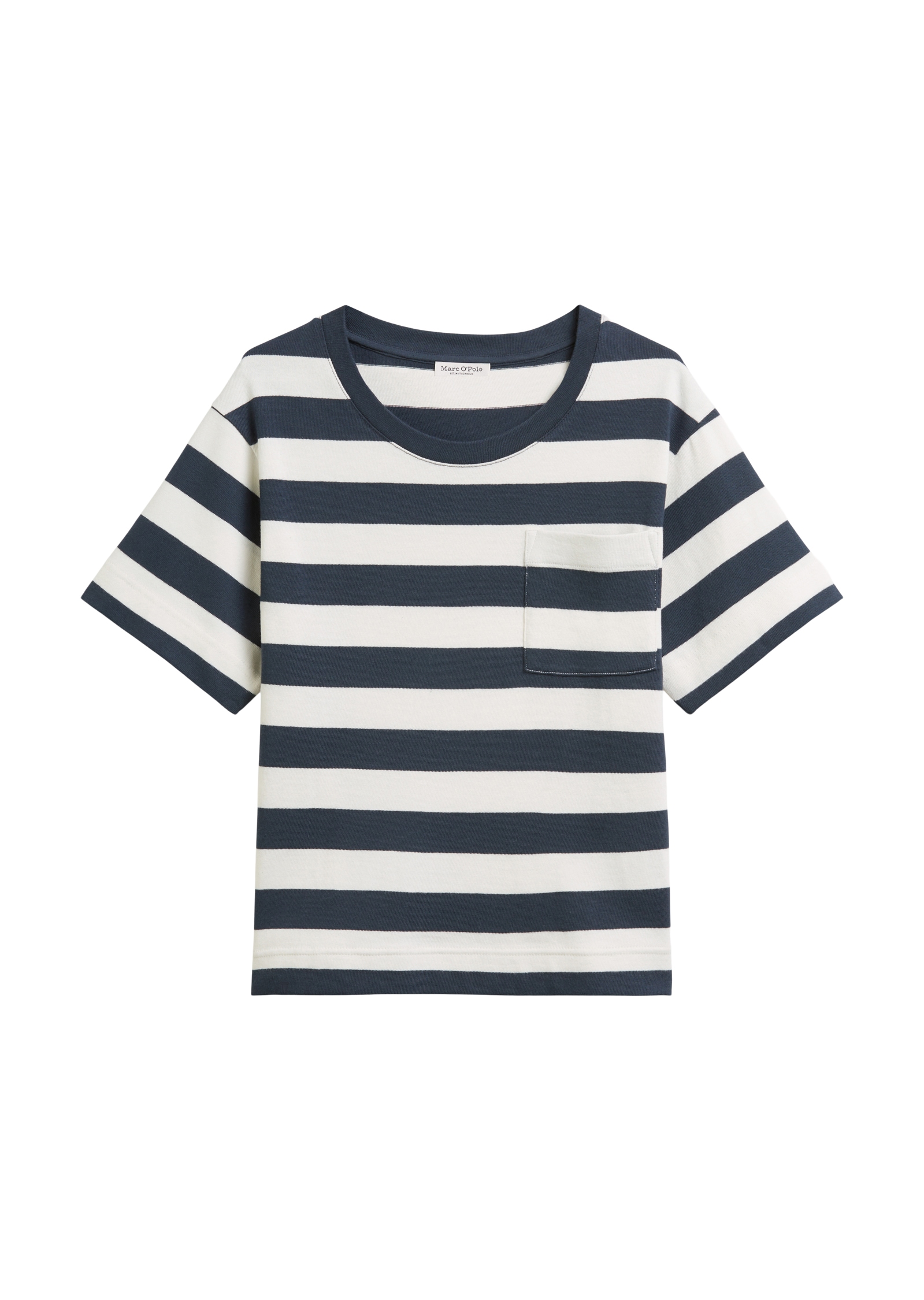 Marc O'Polo T-Shirt, seitliche Schlitze, geringelt