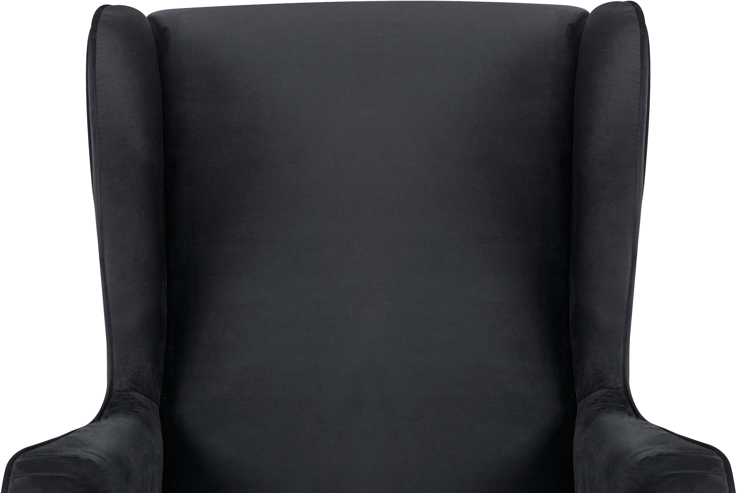 Home affaire Ohrensessel »ZILLER, TV-Sessel, frei im Raum stellbar, in Cord und Samtvelours,«, Holzfüsse mit dekorativen Metallhülsen, Traumhafter Relaxsessel