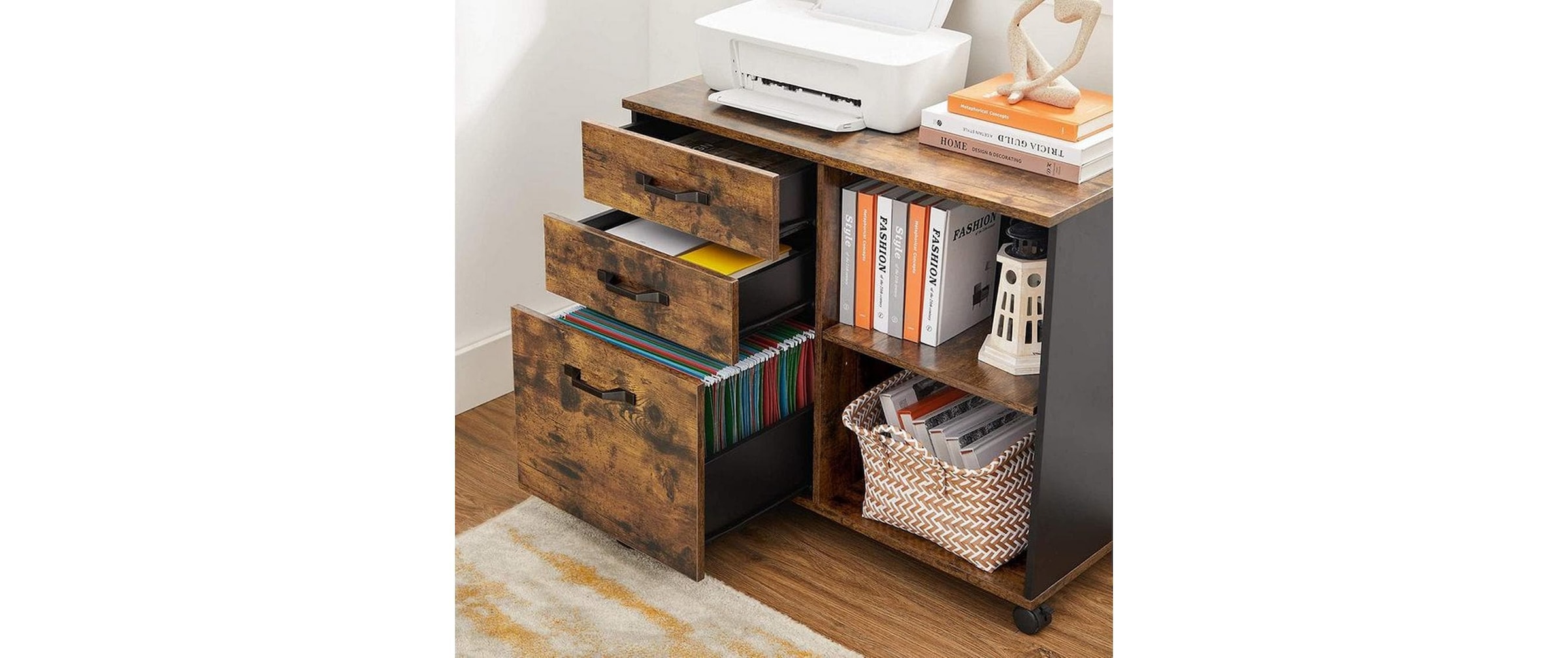 SONGMICS Aktenschrank »mit Rollen 80 x 40 x 66 cm«