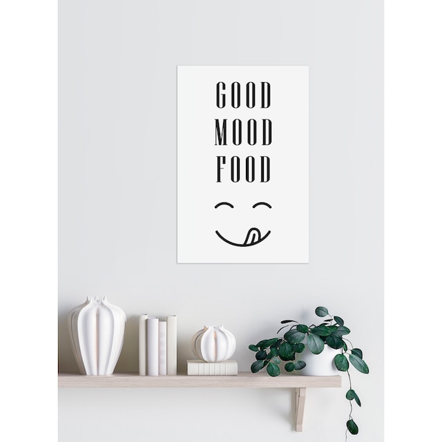 ❤ queence Wanddekoobjekt »GOOD MOOD FOOD«, Schriftzug auf Stahlblech ordern  im Jelmoli-Online Shop