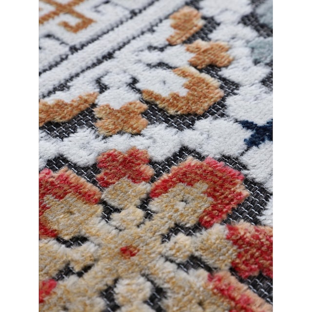 carpetfine Teppich »Deja 103«, rund, robustes Flachgewebe, Motiv- Floral  Palmenblätter, Hoch-Tief Effekt online bestellen | Jelmoli-Versand