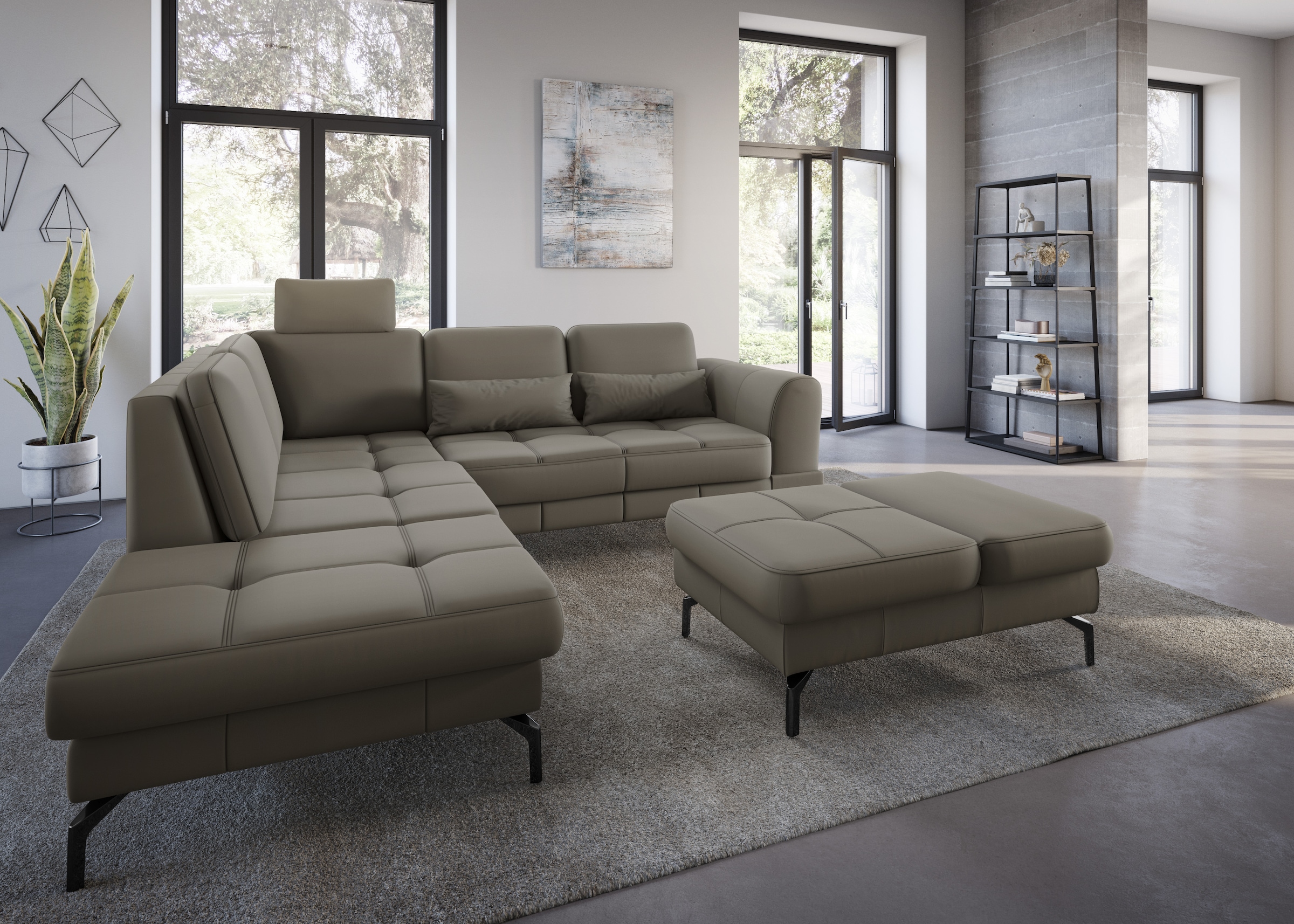 sit&more Hocker »Bendigo«, mit Klappfunktion, Bodenfreiheit 15 cm, wahlweise in 2 Fussfarben
