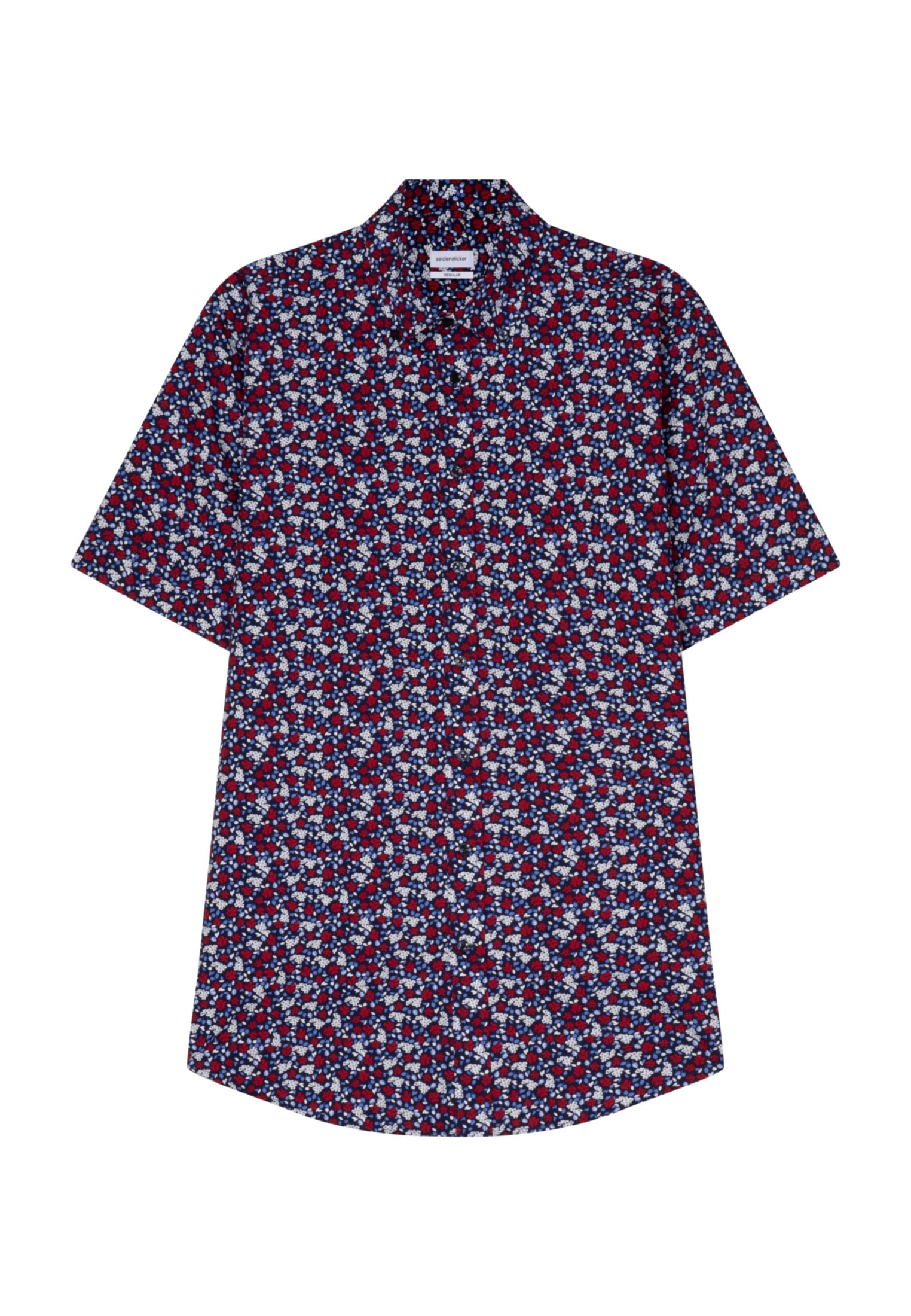 seidensticker Businesshemd »Regular«, Regular Kurzarm Button-Down-Kragen Druck