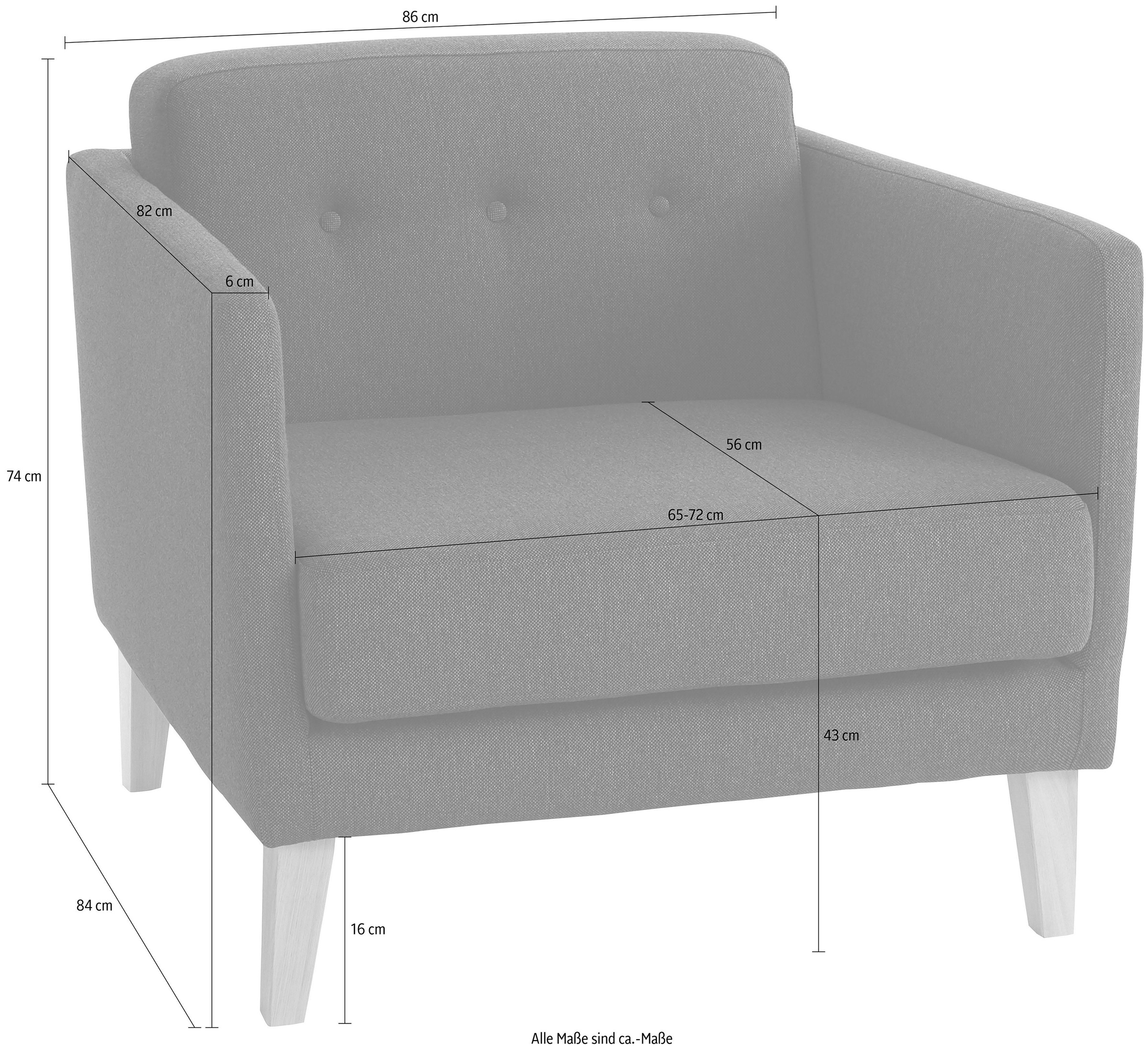 andas Sessel »Raadal«, in skandinavischer Optik, mit Knopfheftung, Design by Morten Georgsen