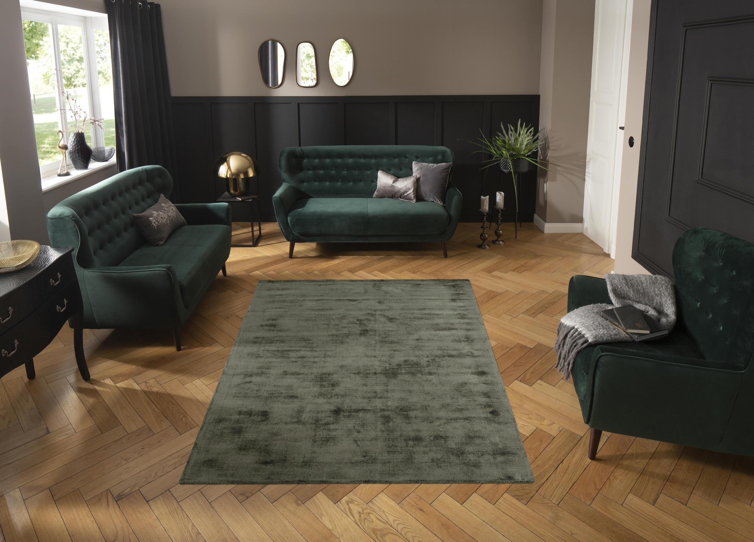 Leonique Teppich »Soley, Kurzflor-Teppiche, handgewebter Viskose-Teppich«, rechteckig, 12 mm Höhe, farblich changierend, Handweb, Wohnzimmer, Schlafzimmer, Esszimmer