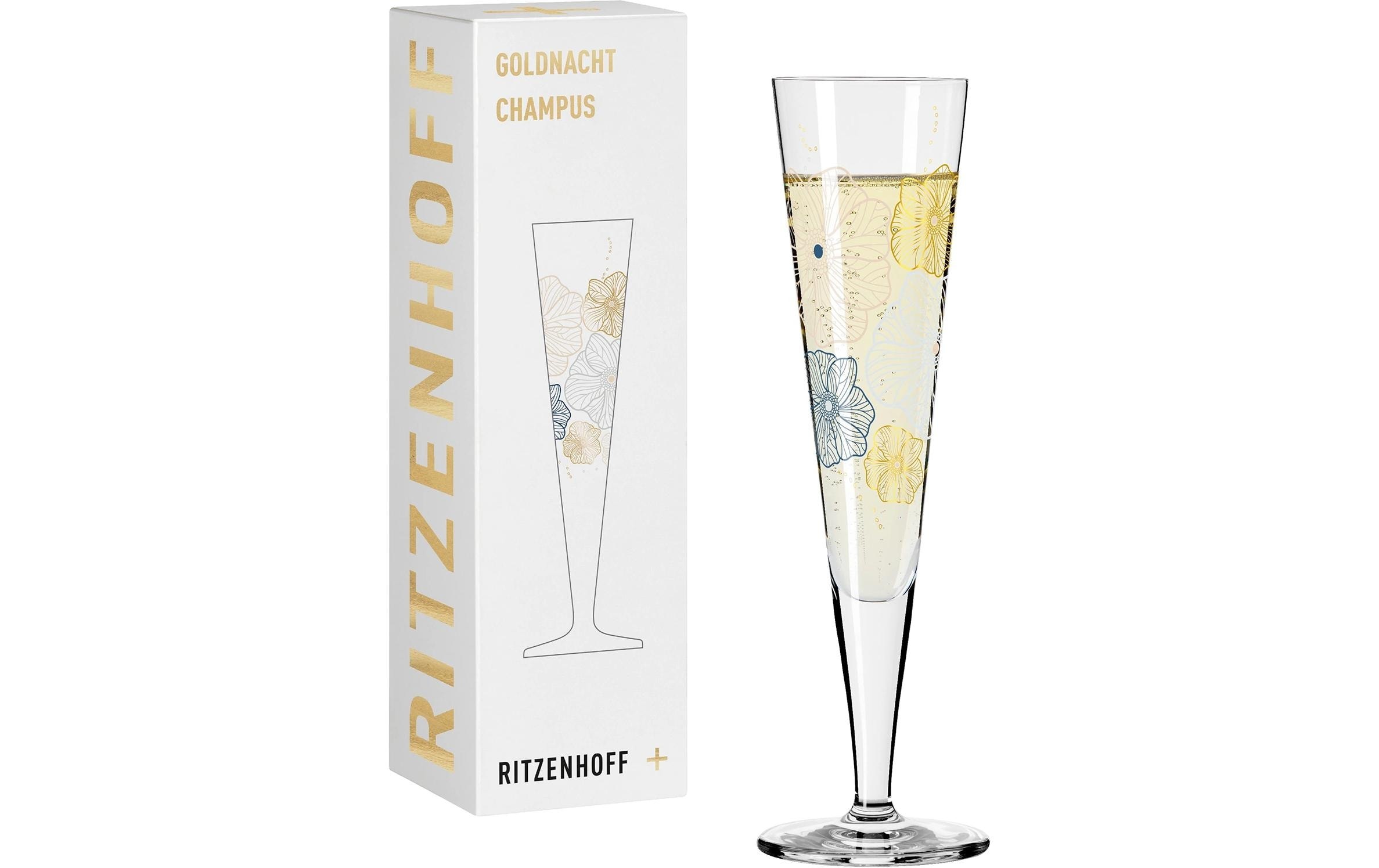 Ritzenhoff Champagnerglas »Goldfarbennacht No. 36 205 ml, 1 Stück, Transparent«, (1 tlg.)