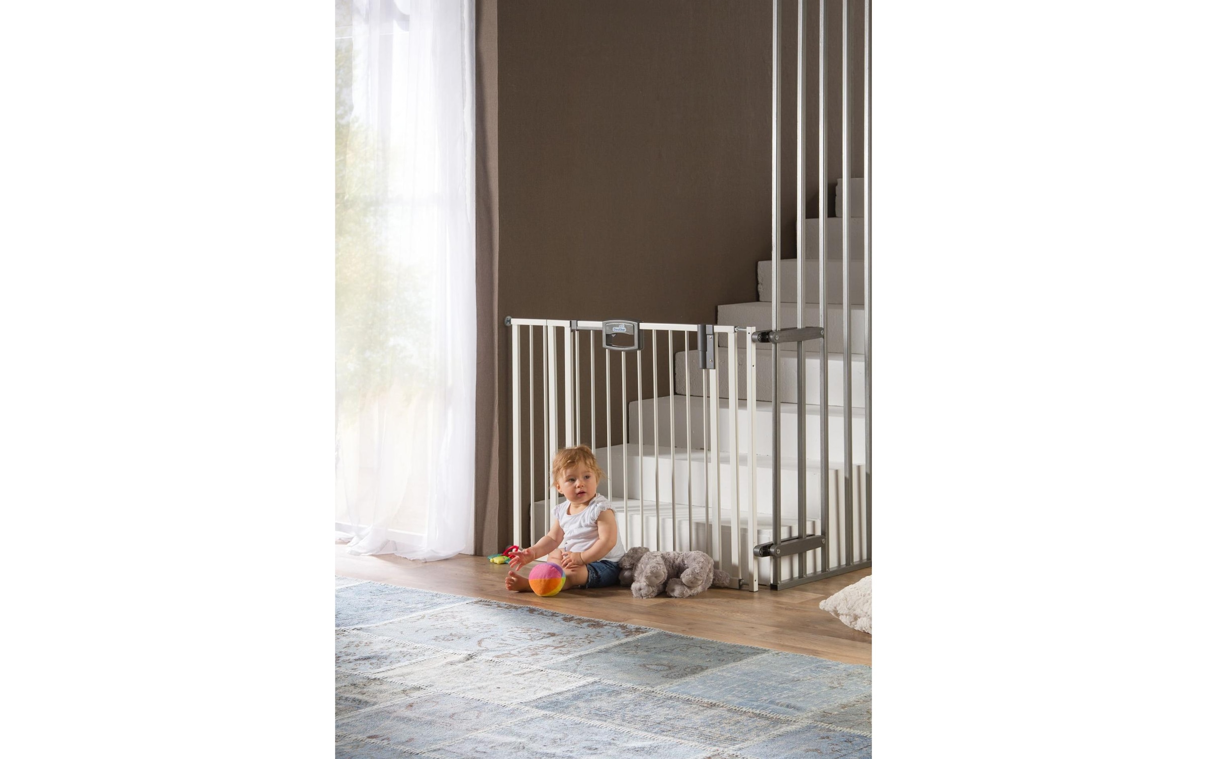 Geuther Türschutzgitter »Easylock Plus 68-76 cm«, Einhandbedienung