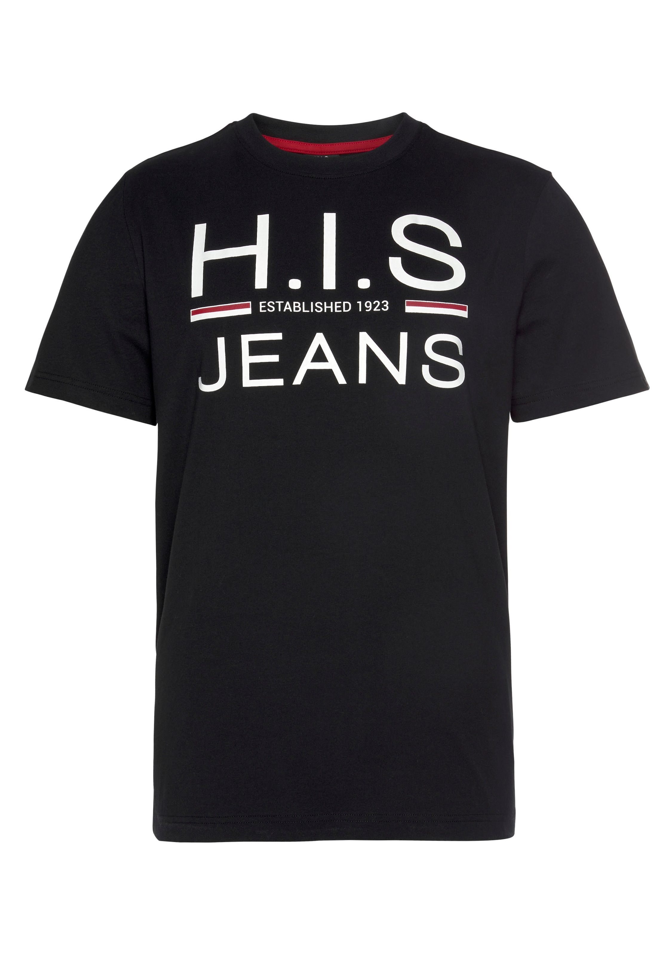 H.I.S Rundhalsshirt, (Packung, 2er-Pack), schmal geschnitten, bedrucktes Design, Rundhals, aus Baumwolle