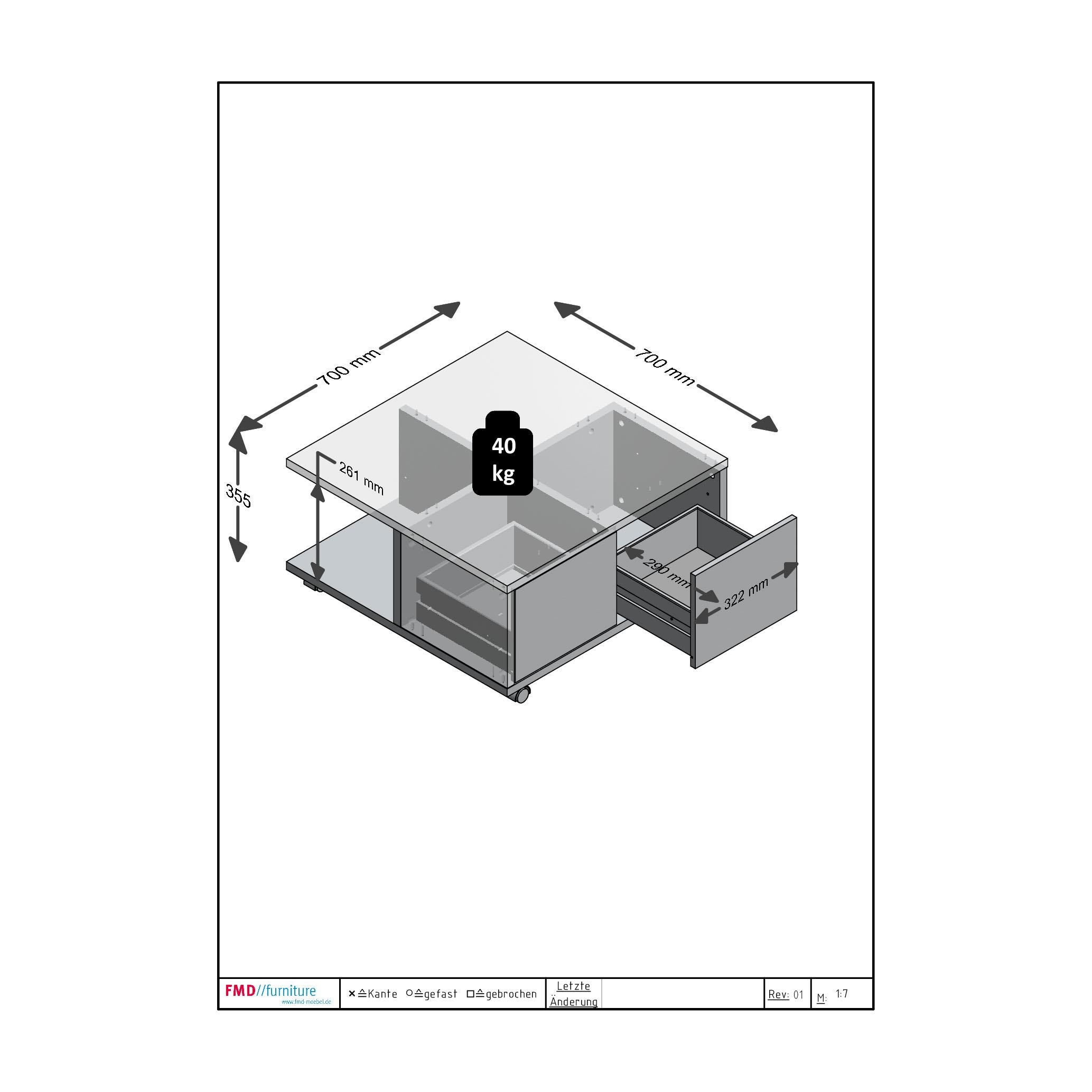 FMD Couchtisch »Twin«, Stauraum Jelmoli-Versand 70 Breite | kaufen mit cm, online