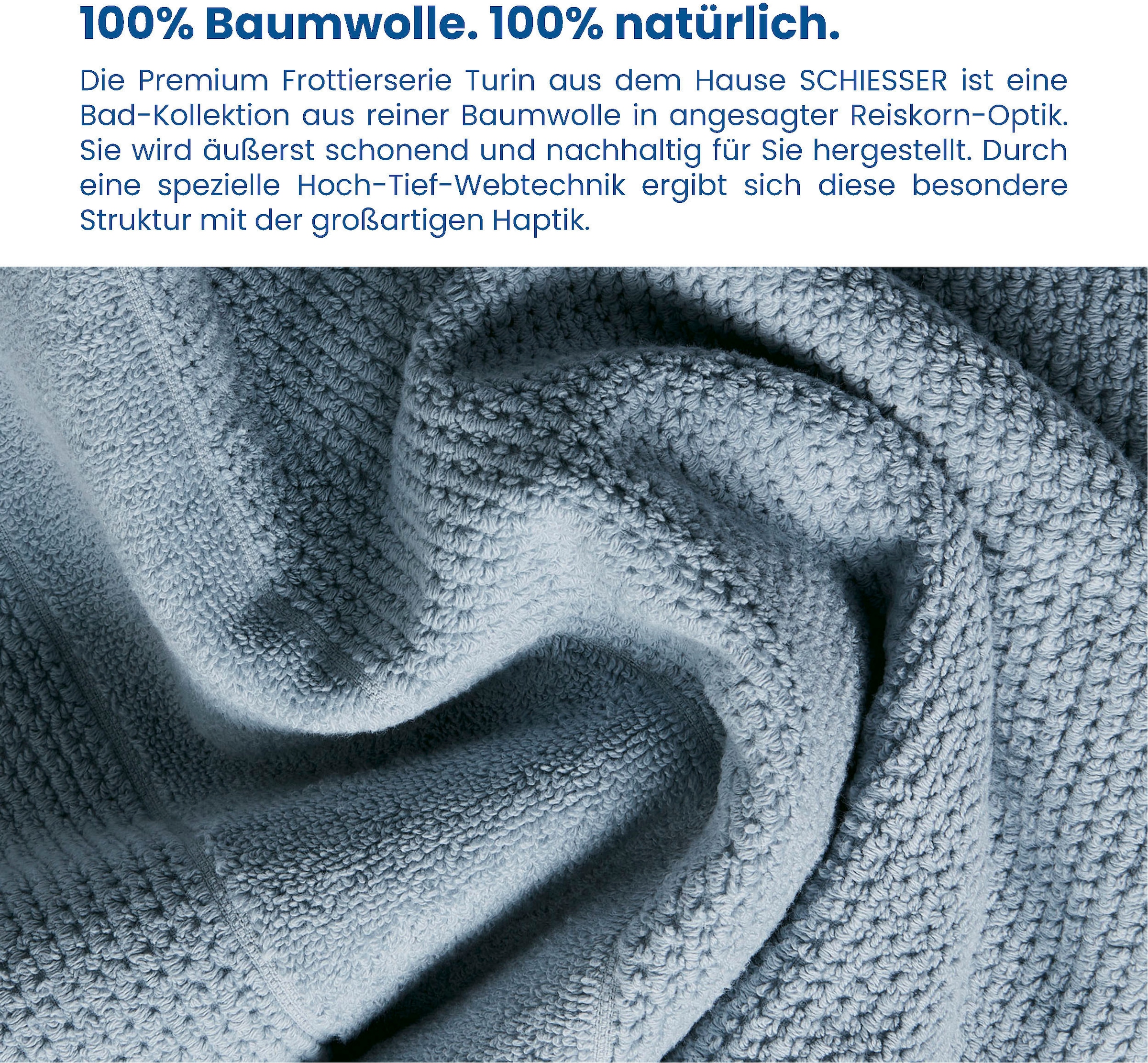 online St.), shoppen Set (4 | Baumwolle«, im aus Schiesser MADE OEKO-TEX®-zertifiziert 100% Reiskorn-Optik, Handtücher by GREEN IN »Turin 4er Jelmoli-Versand