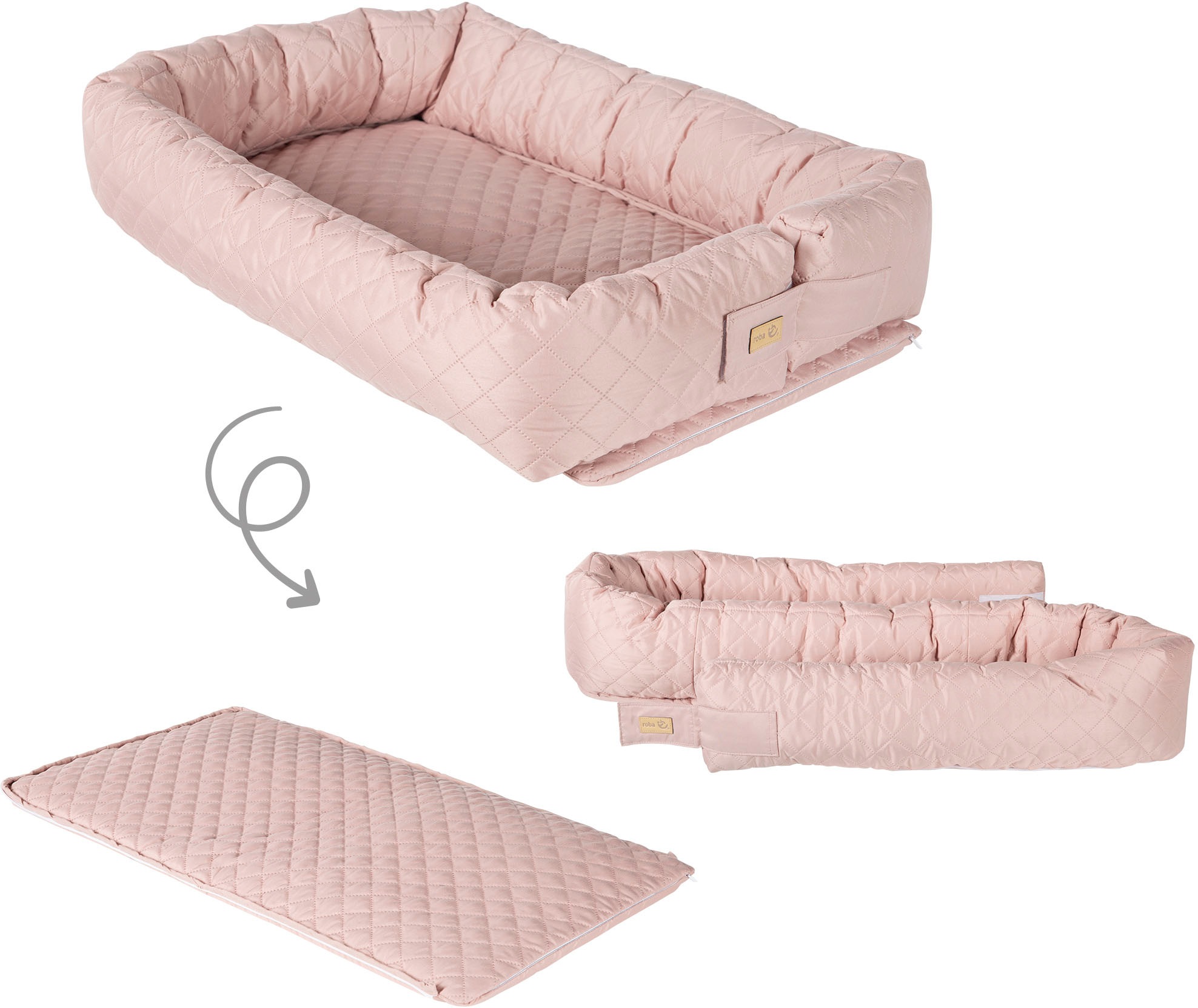 roba® Kuschelnest »Babylounge, Style, rose/mauve«, 3in1