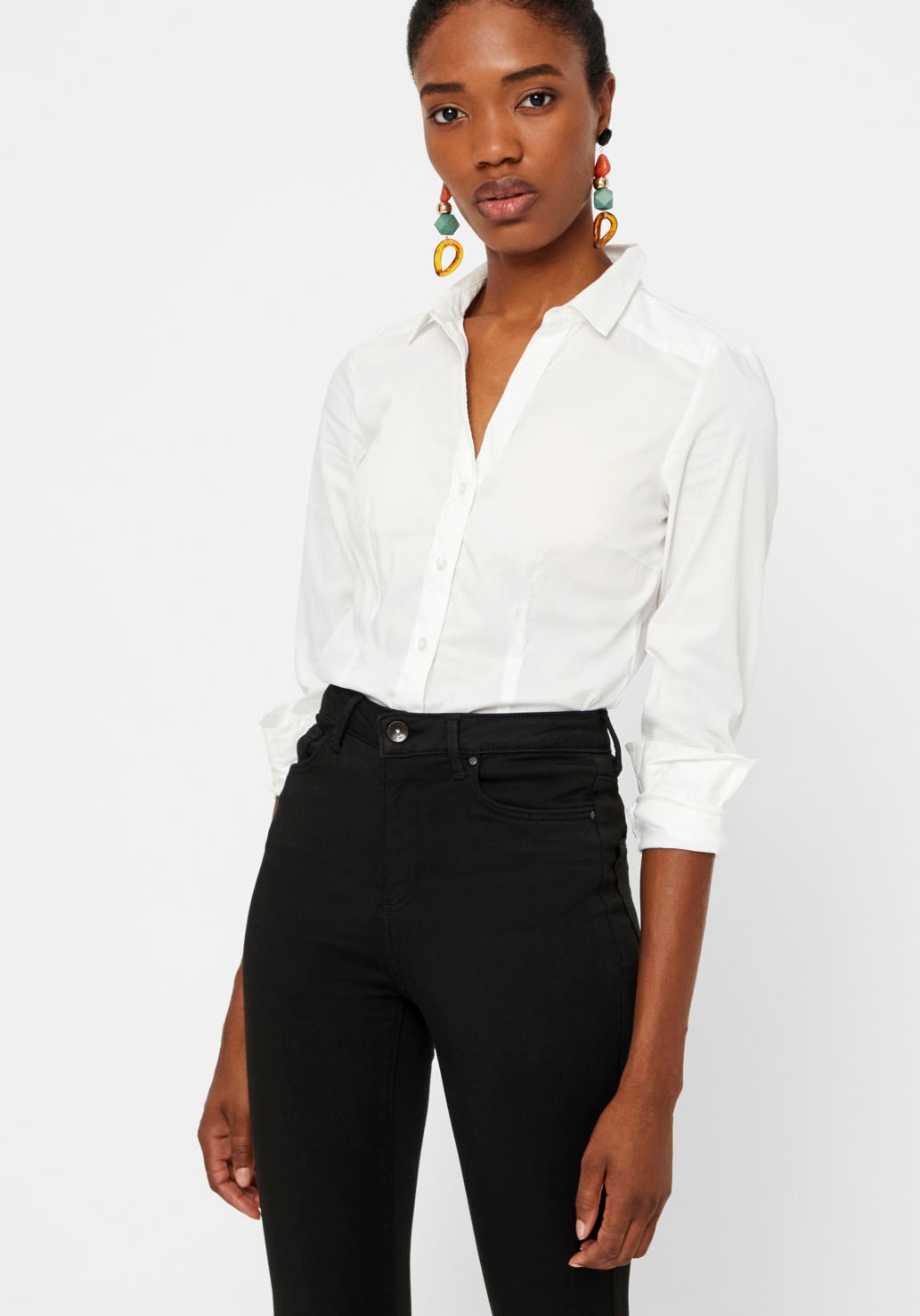 High-Waist-Jeans in Schwarz